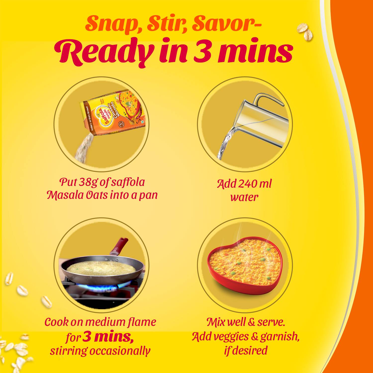Saffola Masala Oats, 225g - Image 4