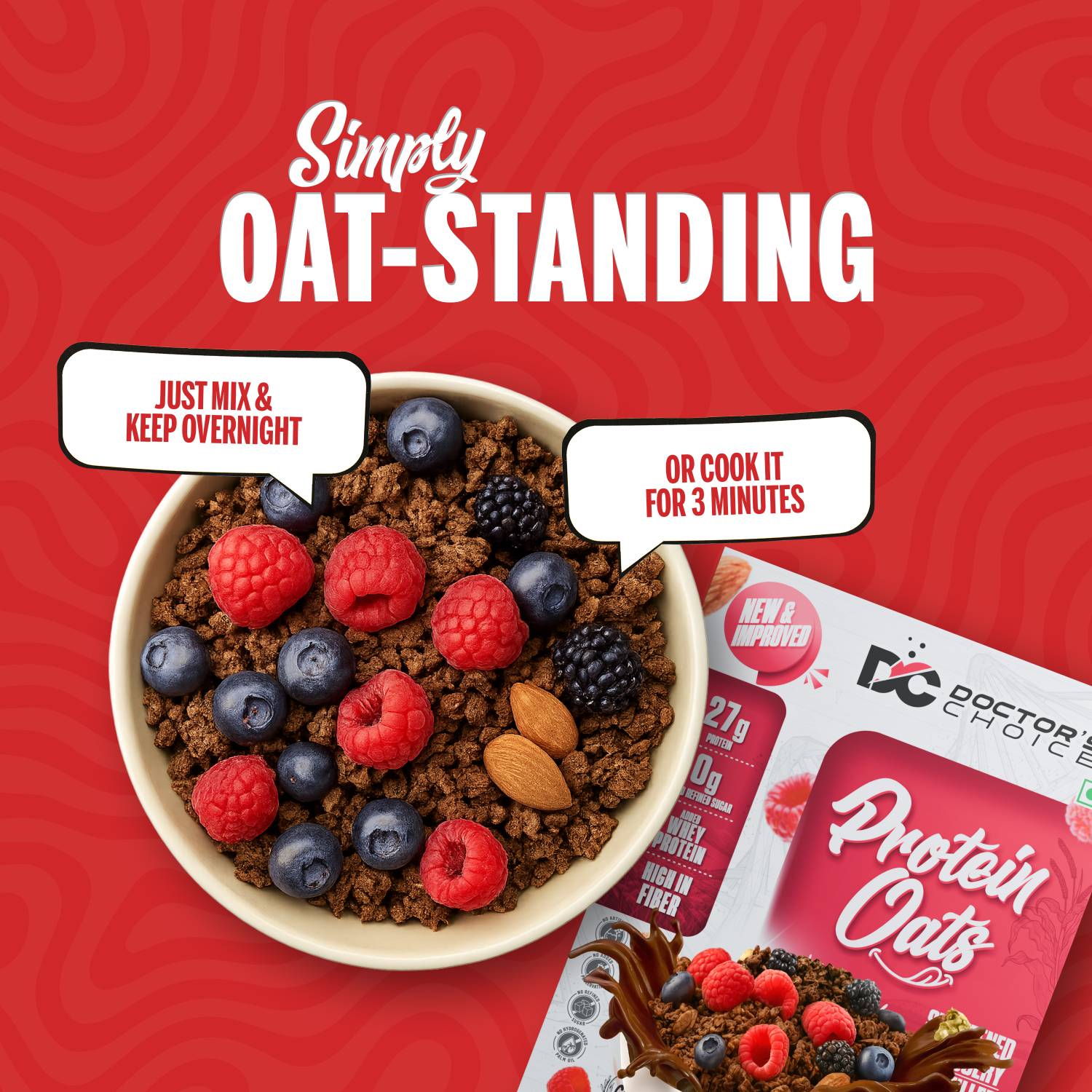 Doctor's Choice Protein Oats, 27g, Jaggery Sweetened - Image 3