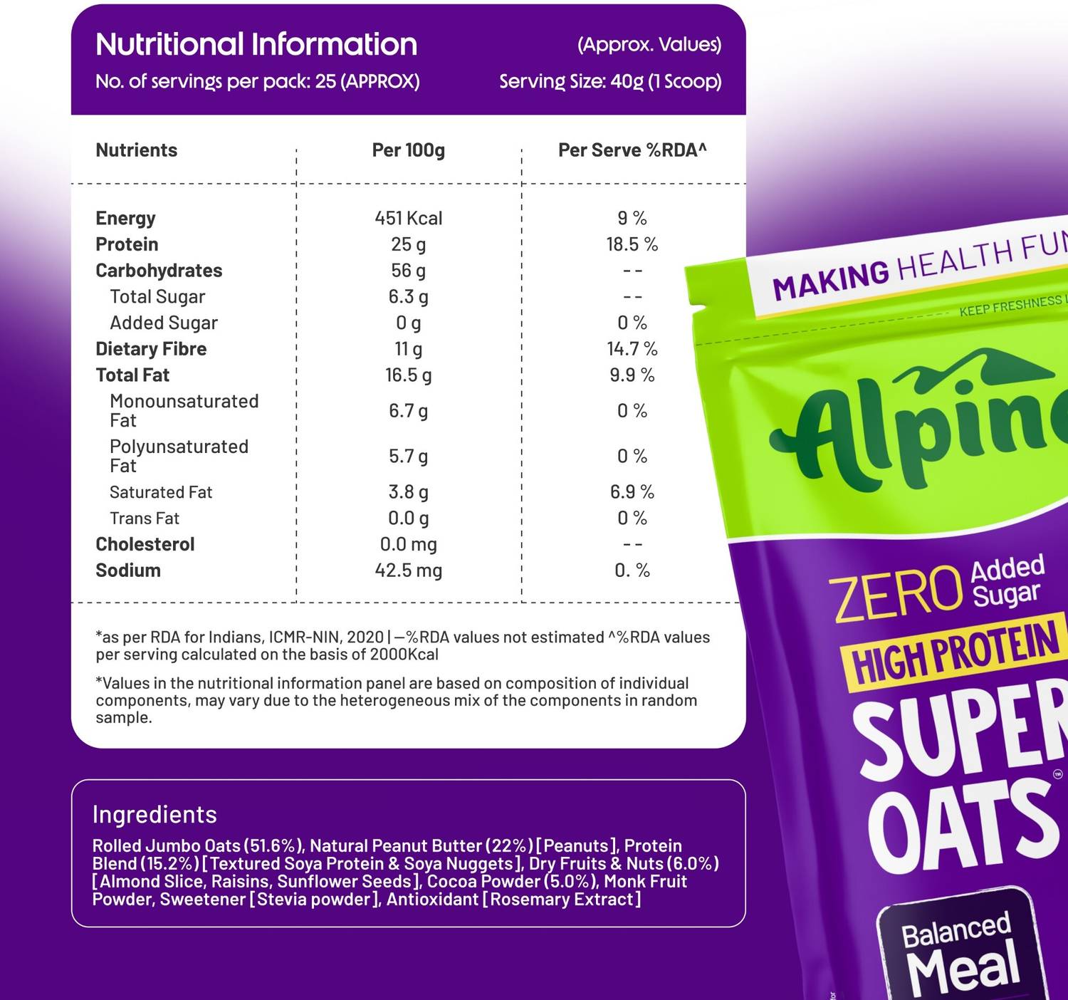 ALPINO High Protein Super Oats Chocolate 25% Protein - Image 4