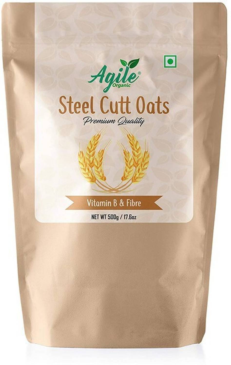 Agile Organic Steel Cut Oats,500g Pouch