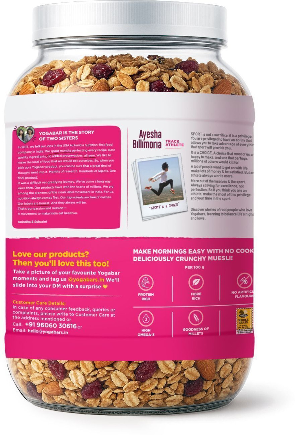 Image of Yogabar Muesli 1kg Jar |Fruits Nuts&Seeds|Breakfast Cereal with High Protein|Saver Pack Jar