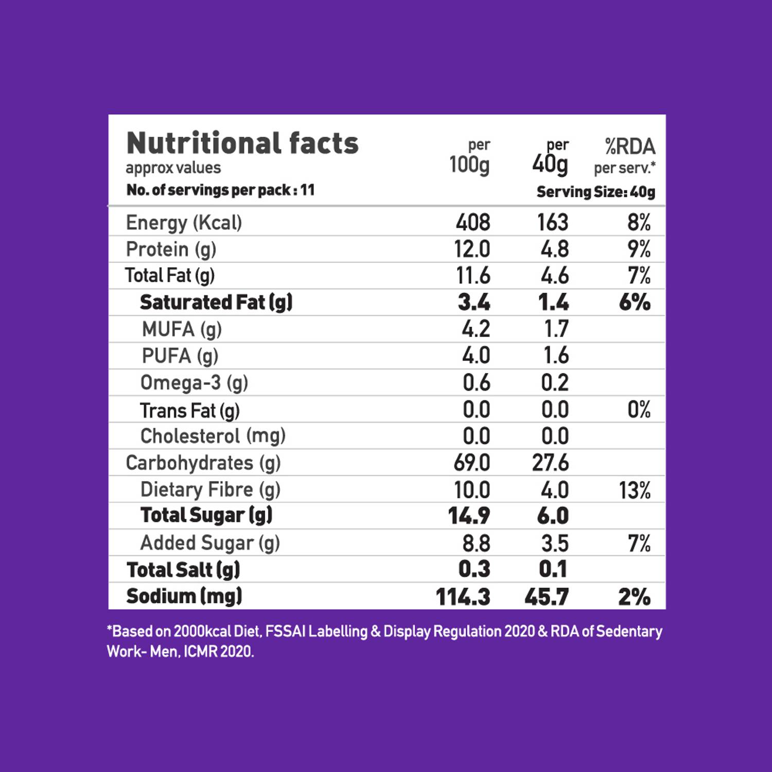 Yogabar Muesli Dark Chocolate & Cranberry 450g - Image 3