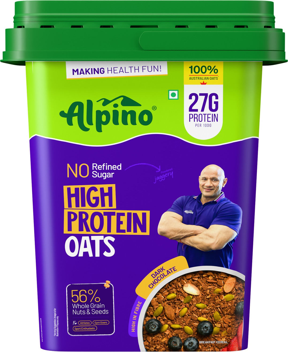 Image of ALPINO 27g High Protein Oats Dark Chocolate 2kg - Rolled Oats,Nuts & Seeds Box