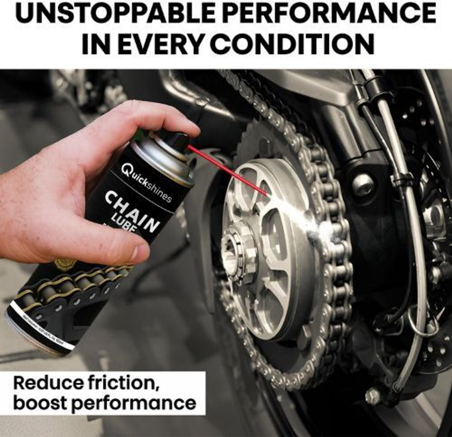 Image of Quickshines Complete Bike Care & Detailing Kit - Scratch Remover, Chain Lube Chain & Shine 5 Combo Chain Oil