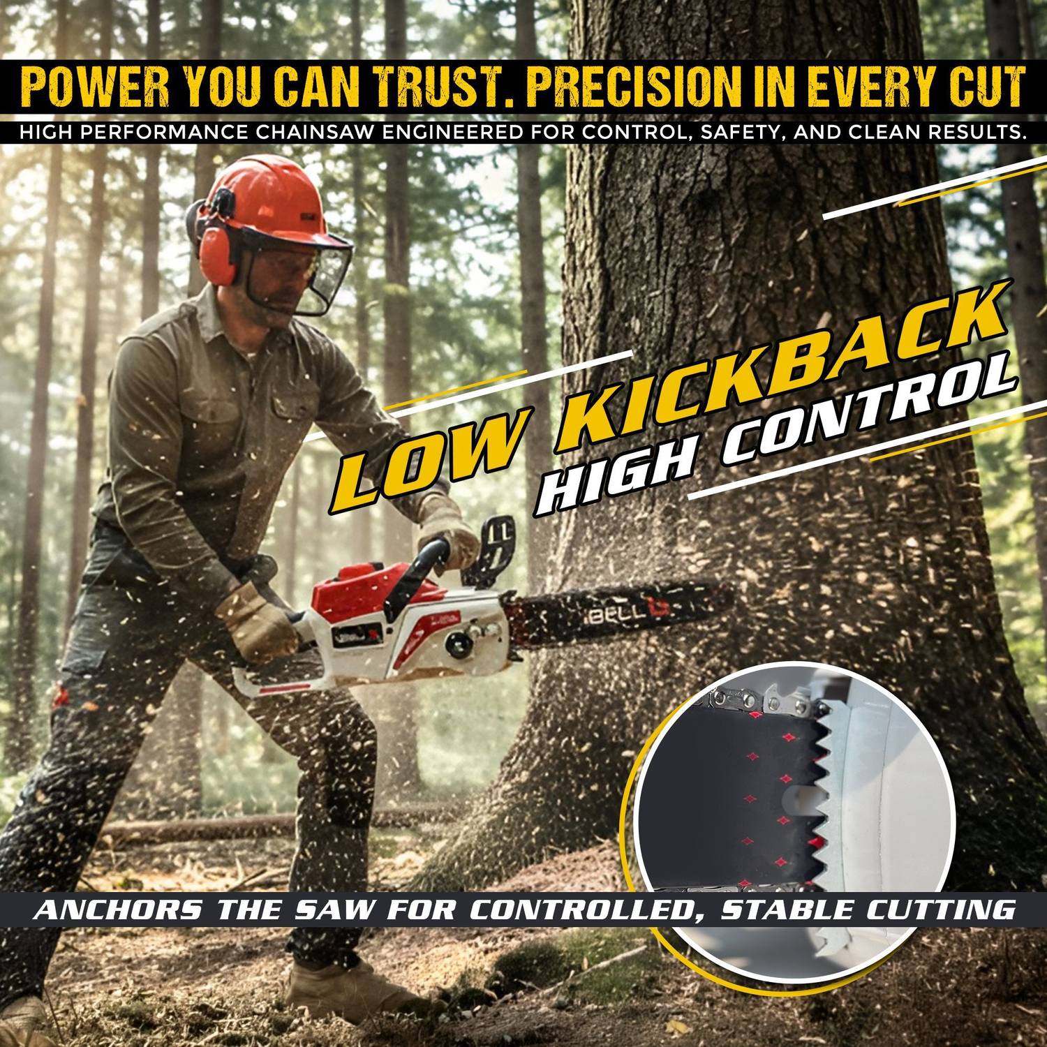iBELL IBL BS40-16 Cordless Brushless Chainsaw 40V, 2000W High