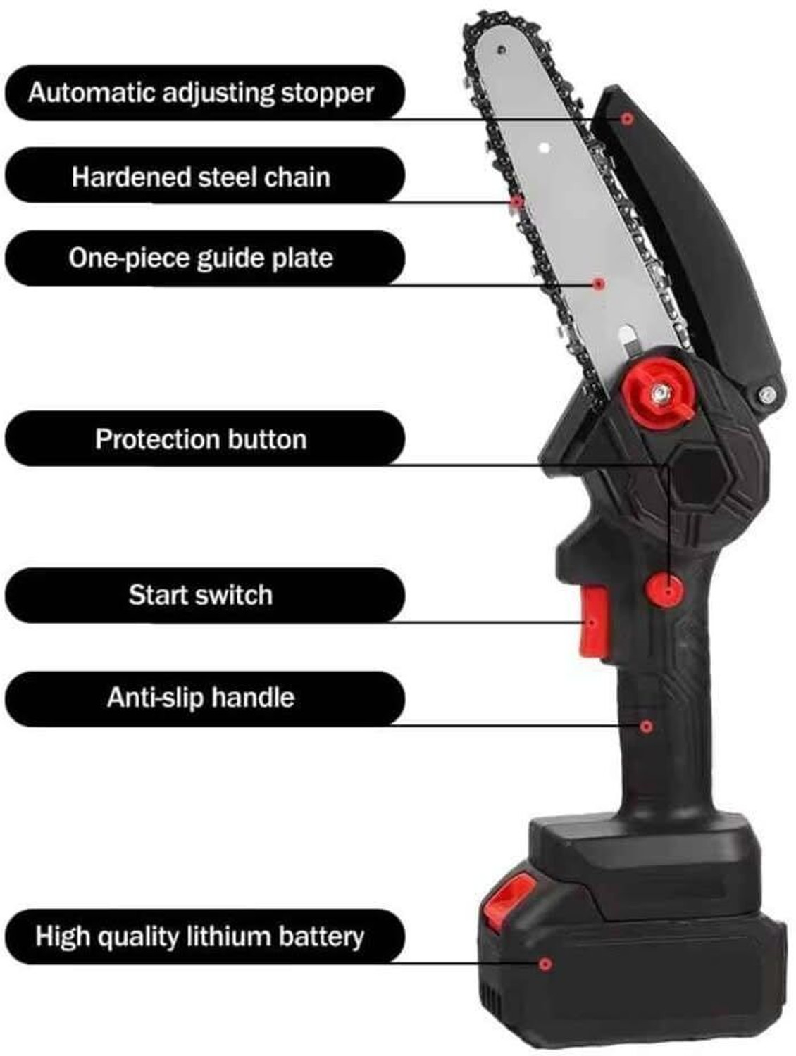 Image of NAPTUNE Cordless Battery Powered with 48V Rechargeable With 1 Chain Hand Handheld Chainsaw for Tree Trimming & Branch Pruning Wood Cutting Chainsaw Cordless Chainsaw