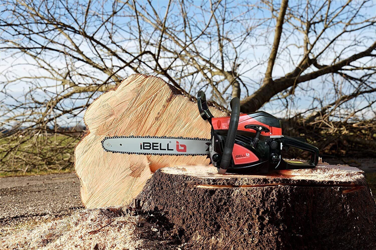 Image of iBELL 5858CS 2.4KW /3.3HP, 58cc Full Crank 2-Cycle,18-Inch Bar and Automatic Chain Oiler IBL 5858CS Cordless Chainsaw