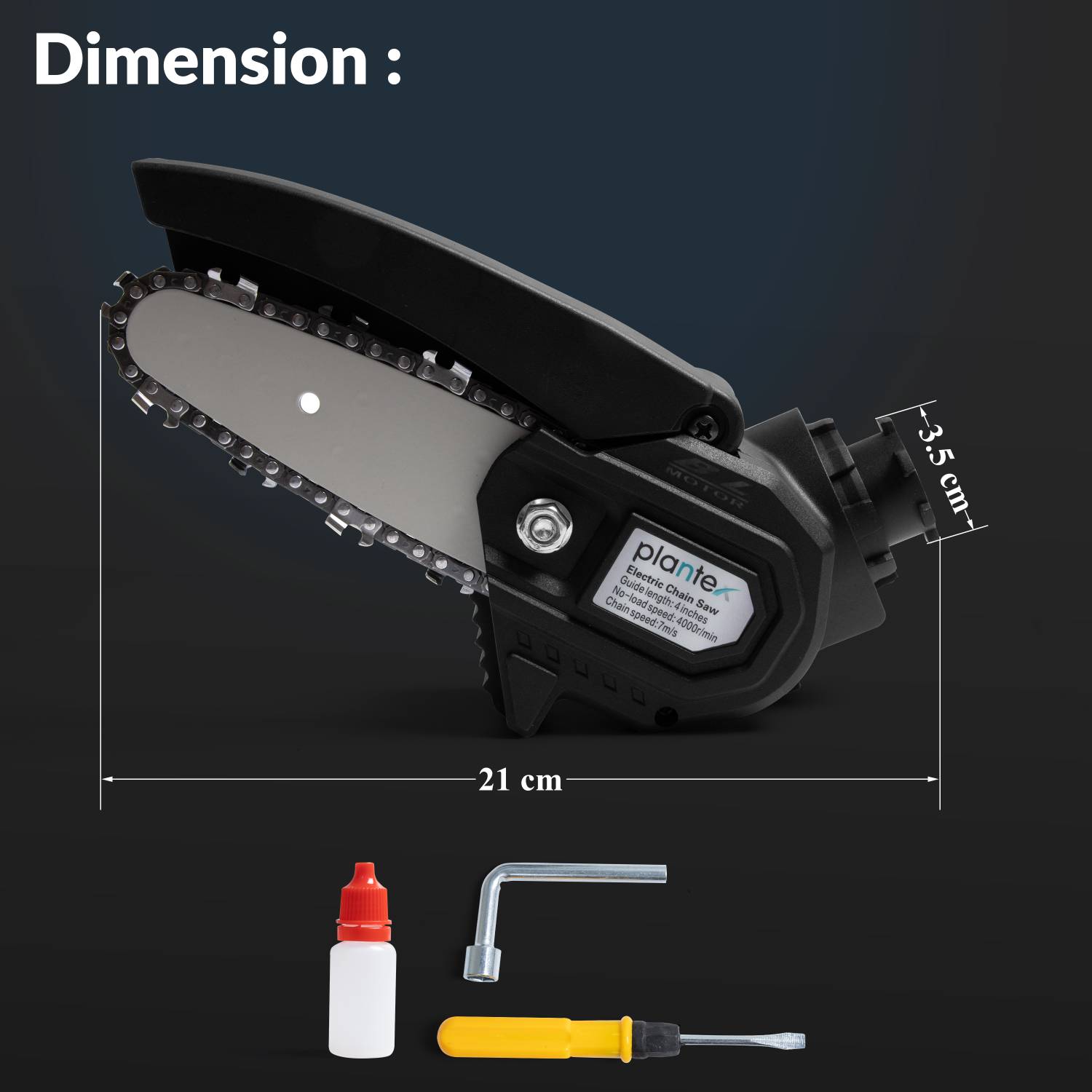 Plantex Electric Chainsaw/4-Inch Cordless Chain Saw with 4000RPM