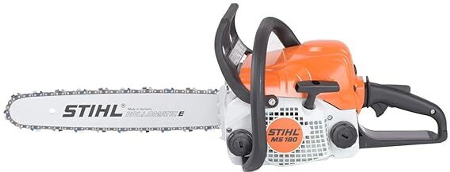 Image of STIHL Cast Iron Chain Saw MS-180 (Orange) Fuel Chainsaw (Without Battery)