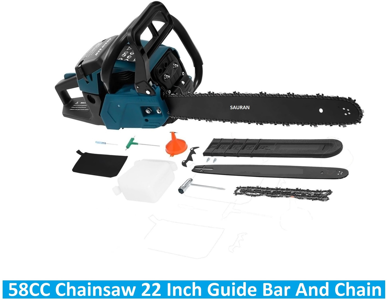Image of Sauran Petrol with Chain Tool bag Handheld Petrol Chainsaw for Trees (CNS86) Cordless Chainsaw