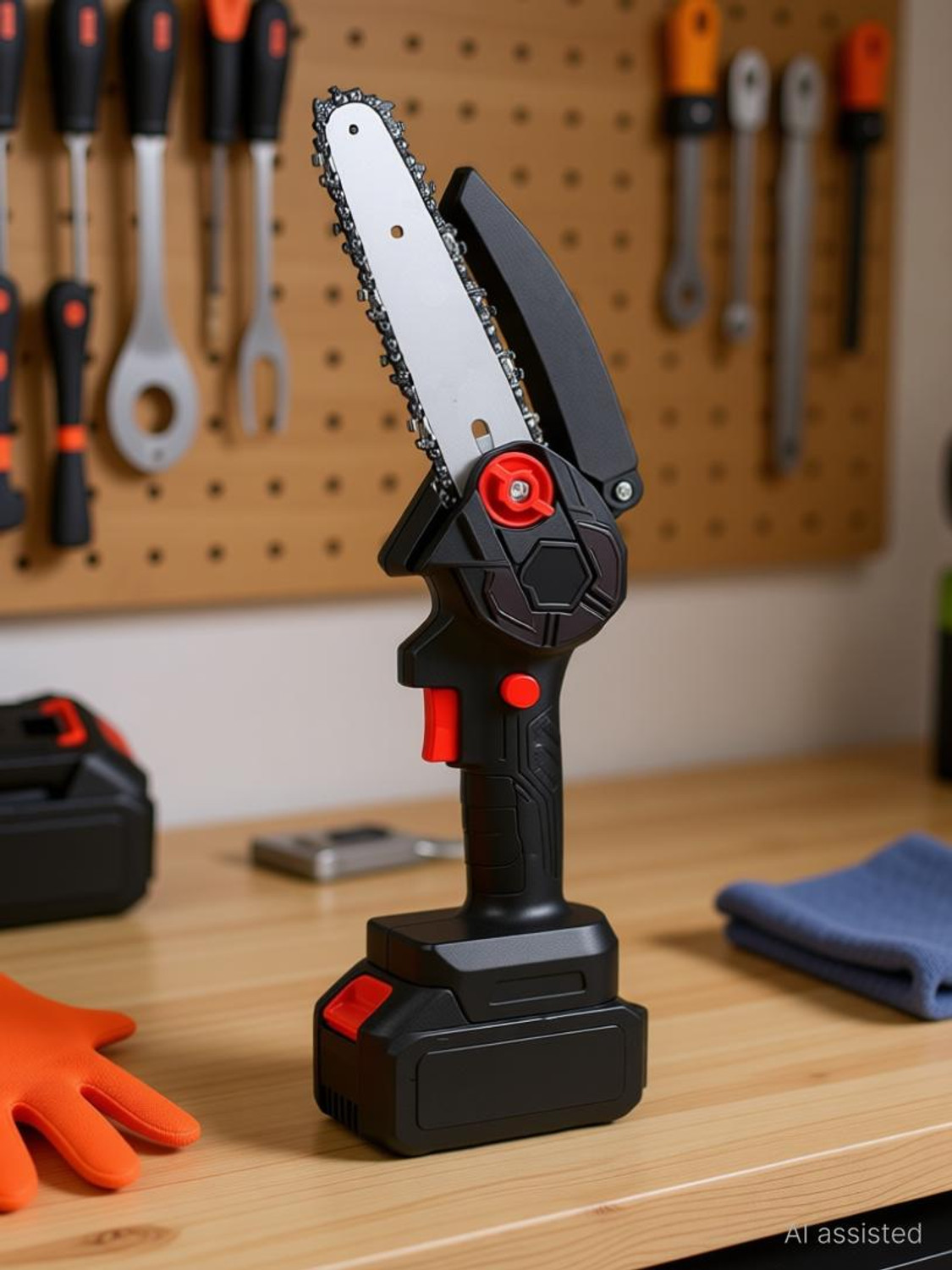Image of NAPTUNE Cordless Battery Powered with 48V Rechargeable With 1 Chain Hand Handheld Chainsaw for Tree Trimming & Branch Pruning Wood Cutting Chainsaw Cordless Chainsaw
