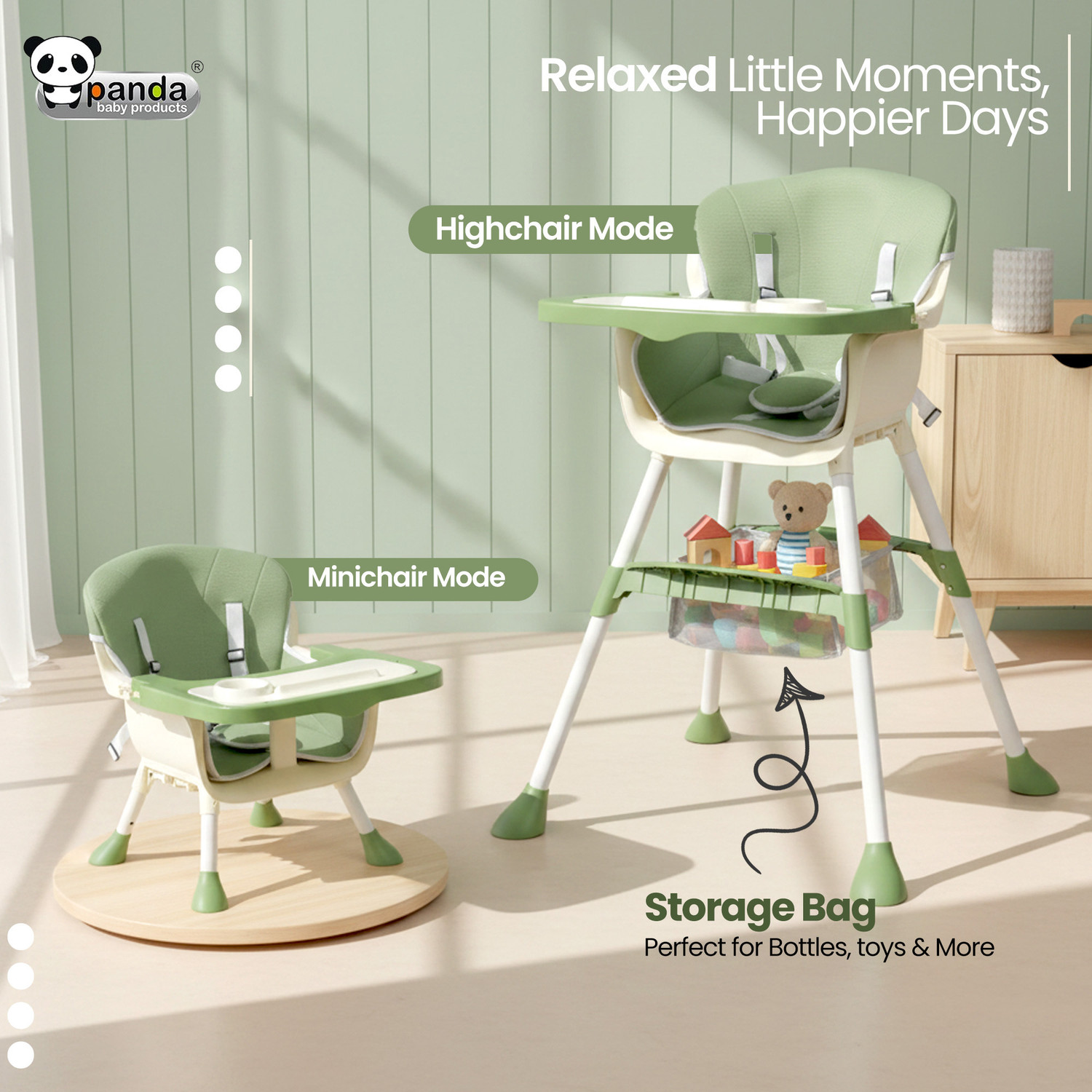 Image of PANDA BABY PRODUCTS High Chair for Babies with Safety and Feeding Tray