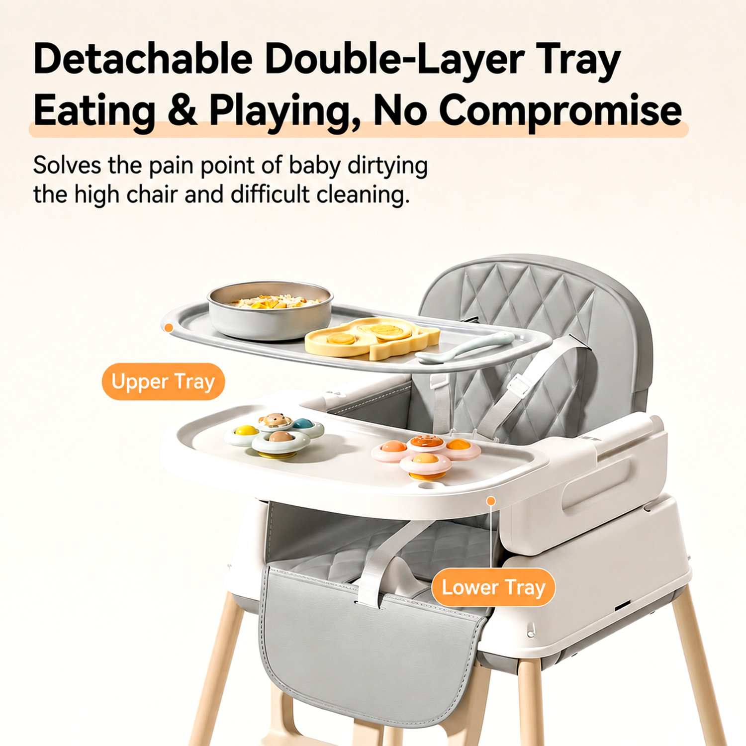 Image of StarAndDaisy 7-in-1 Convertible Baby High Chair for Feeding & Dining | 5-Point Safety Harness