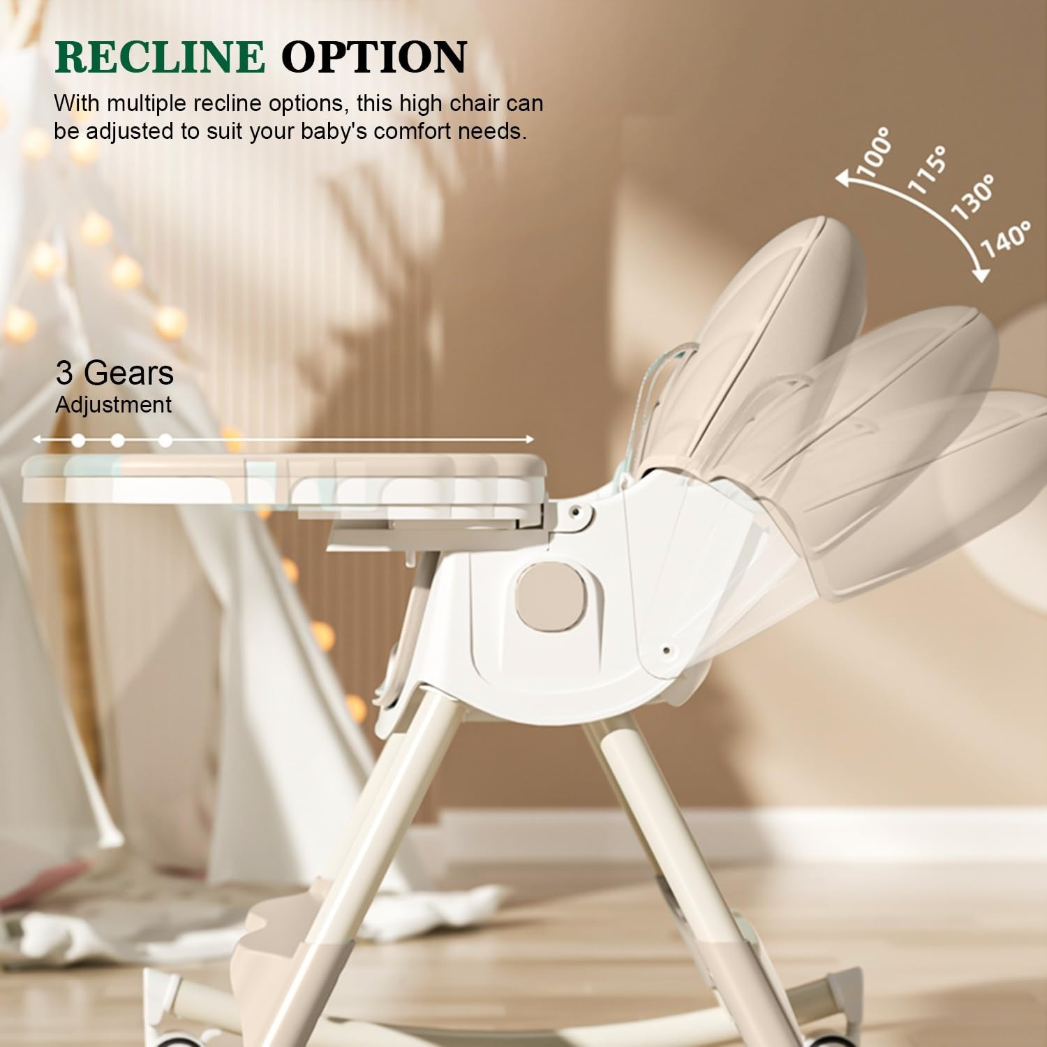 Image of baybee Liora 4-in-1 Convertible Baby High Chair for Kids Baby Booster Seat with Tray &