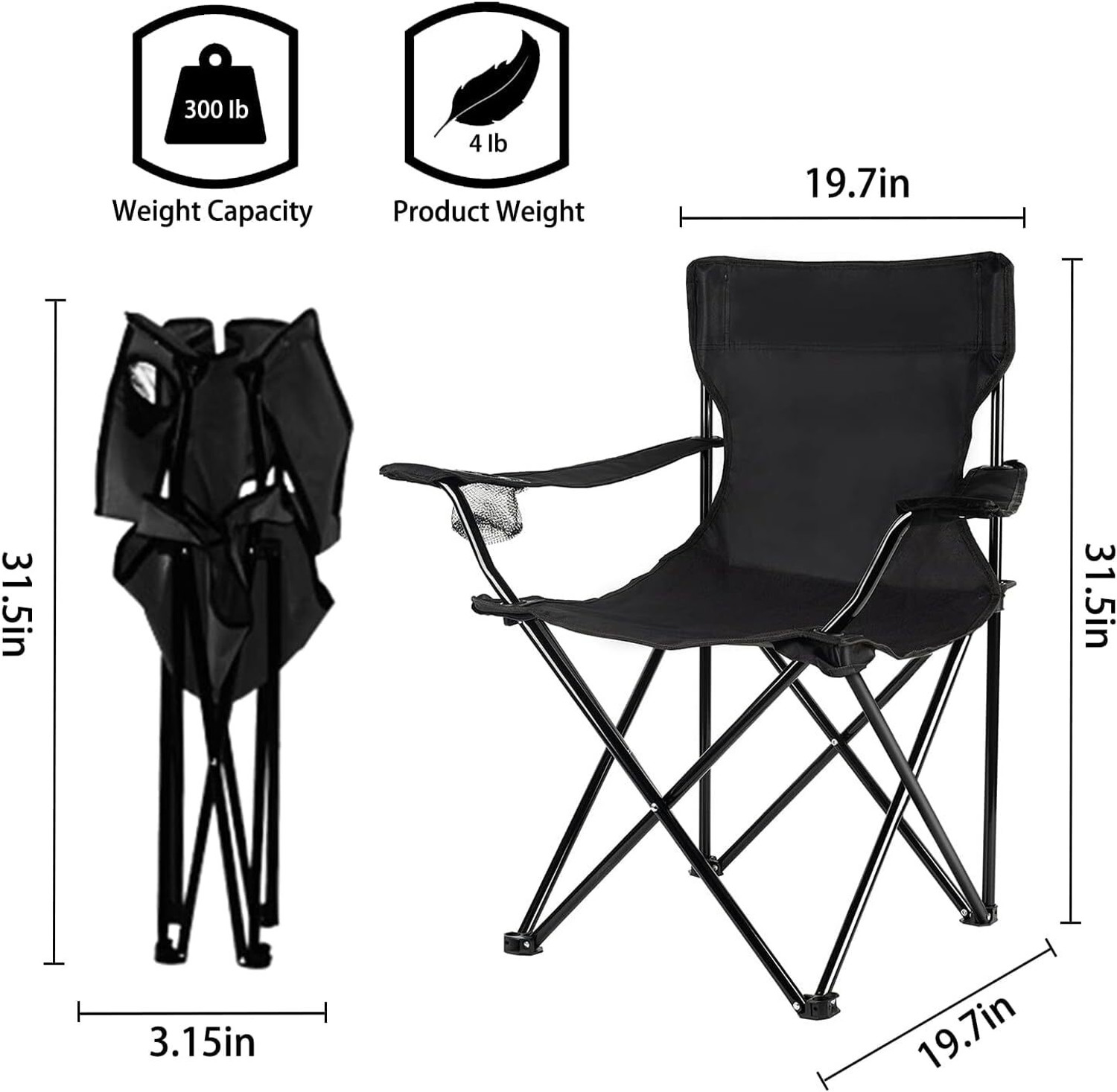 Image of YCVARIYAENTERPRISE Camping Folding Chair Garden, Picnic, Travelling, Patio, Lawn Chairs Outdoor & Cafeteria Stool
