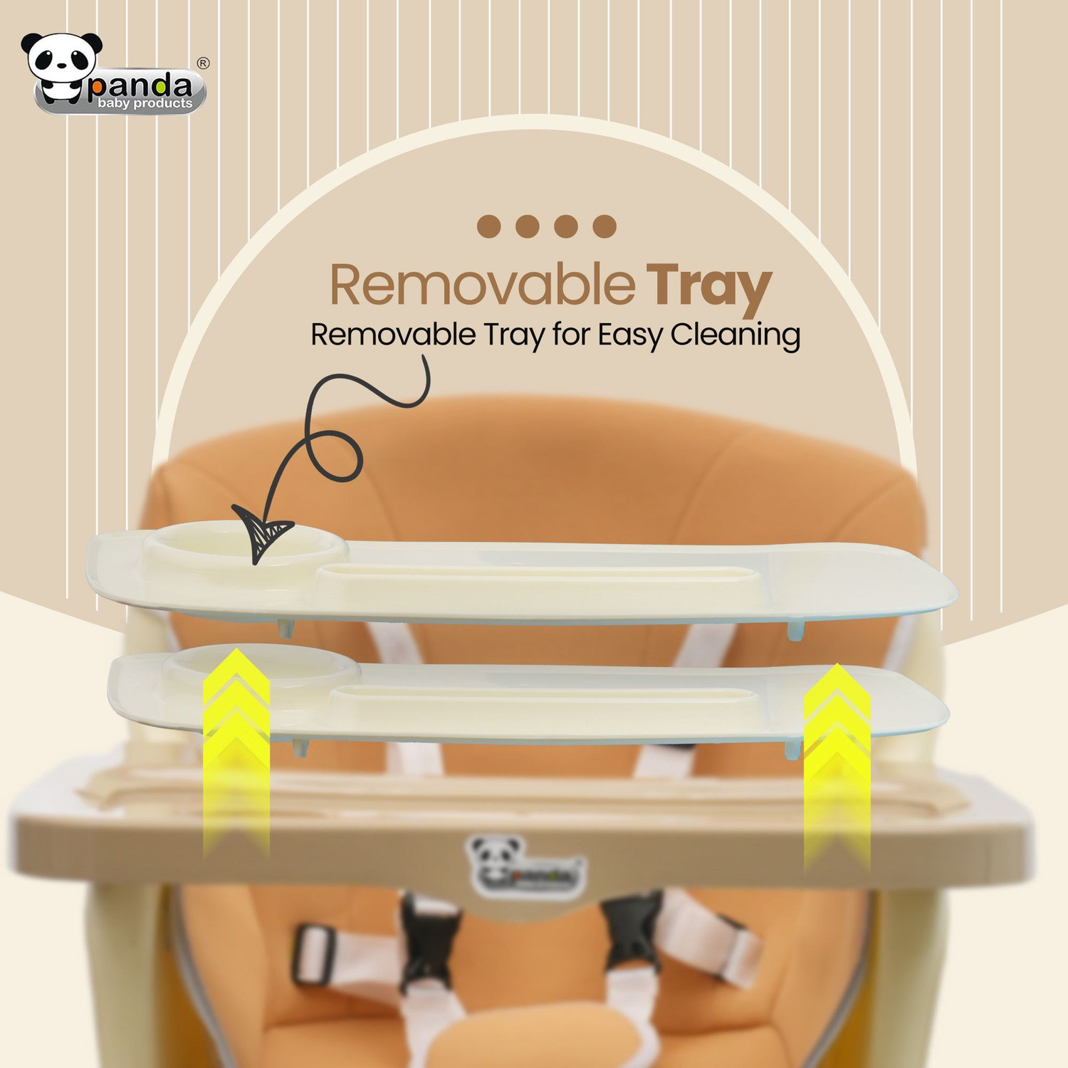 Image of PANDA BABY PRODUCTS High Chair for Babies with Safety and Feeding Tray