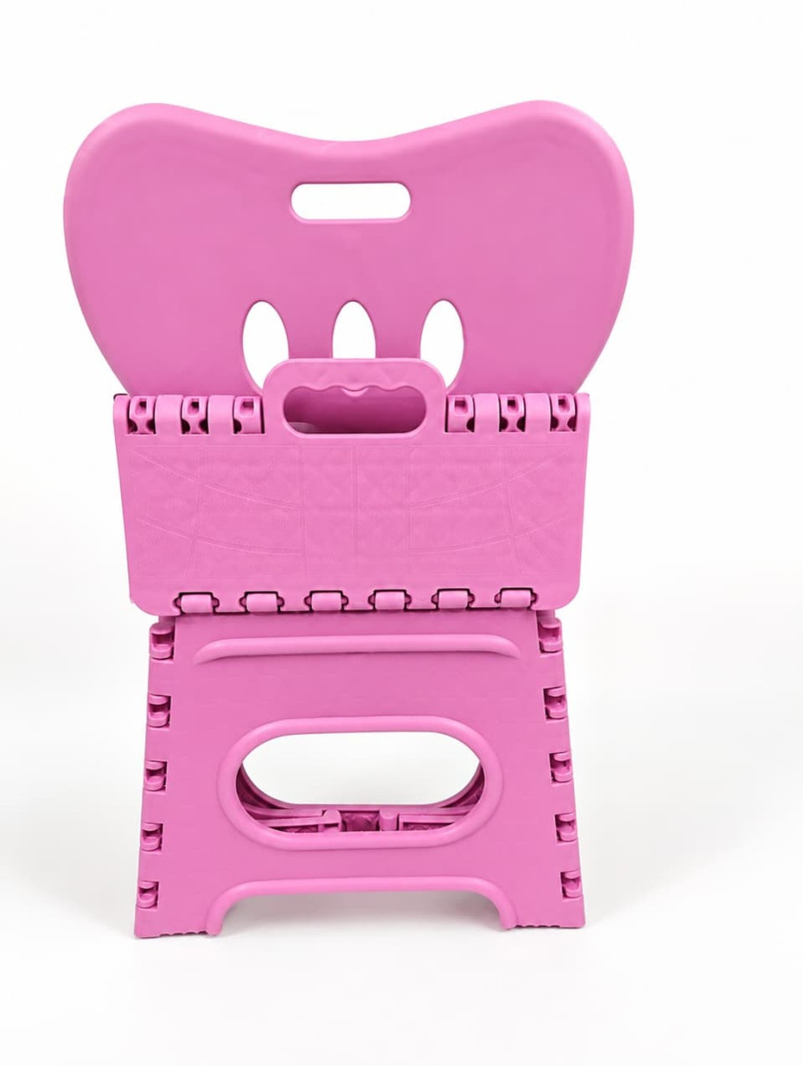 Image of Rahul FURNITURE Foldable Plastic Step Stool with Backrest, Portable Kids Chair Cum Stool, Pink