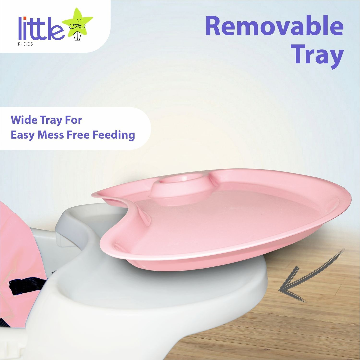 Image of LITTLE RIDES High Chair for Baby /Baby Feeding Chair for 0 to 5 Years with Detachable Tray