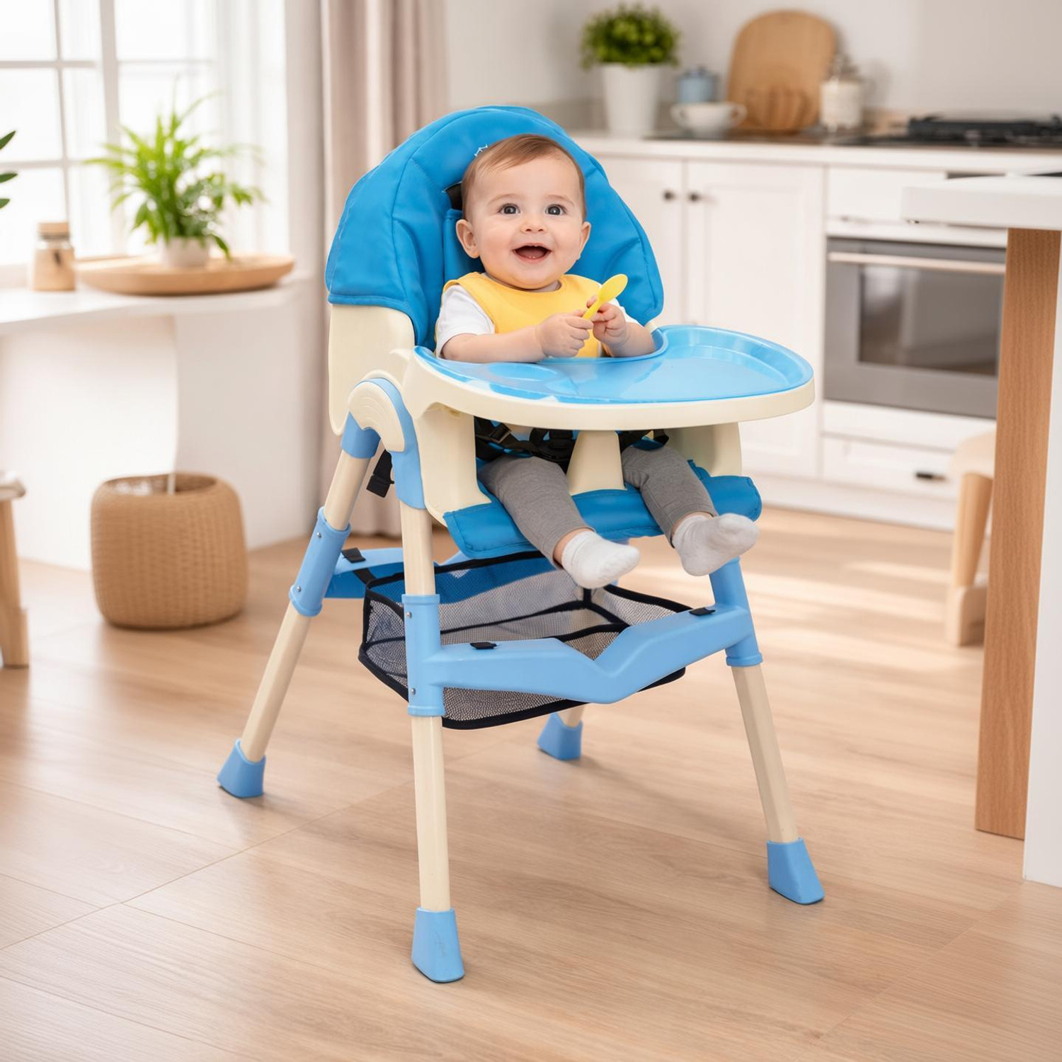 CARTZ Baby High Chair With HIght Adjustable & Saftey Belt