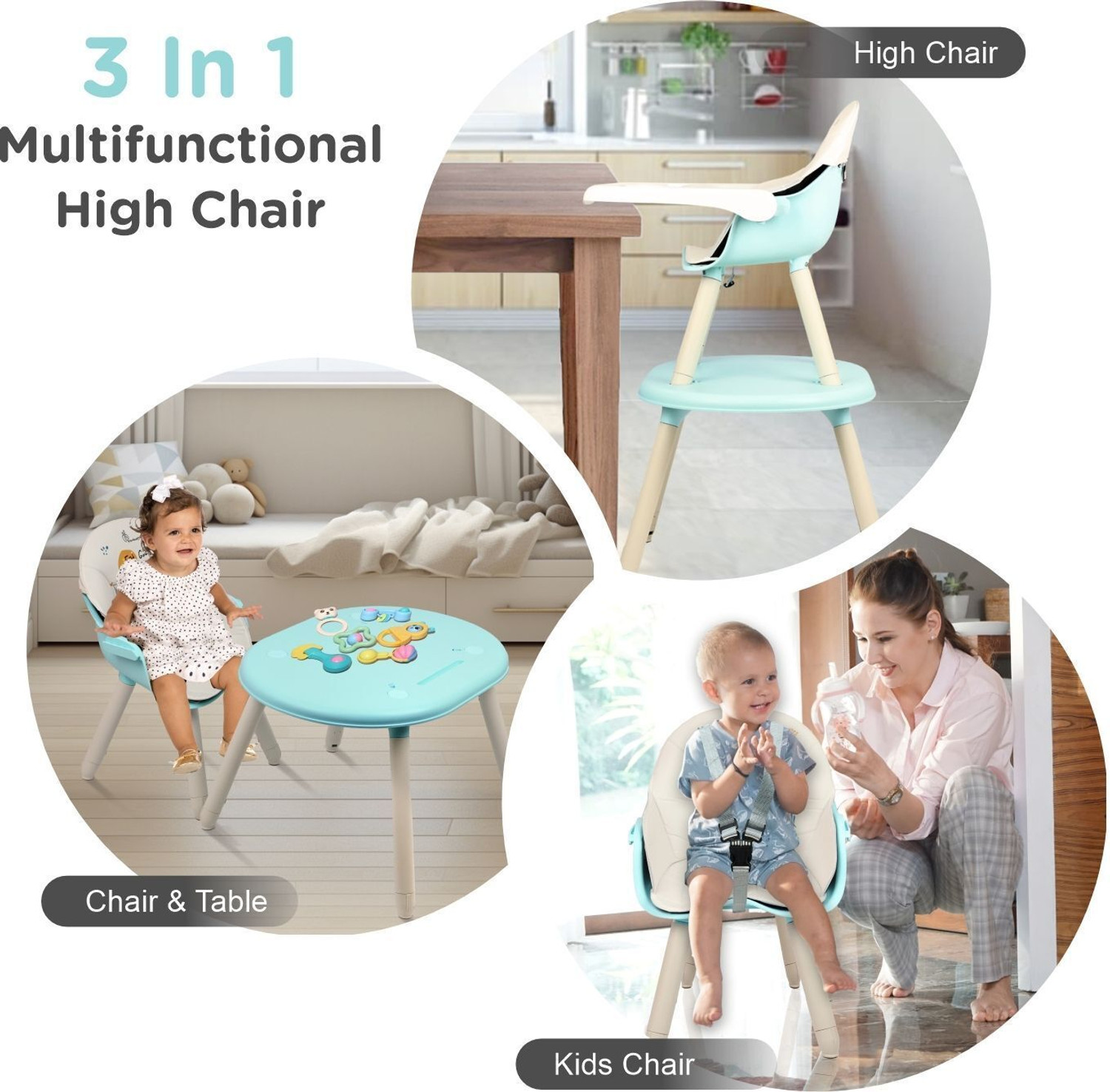 Image of R for Rabbit Cherry Berry Tusky High Chair for Baby with Detachable & Adjustable Food Tray