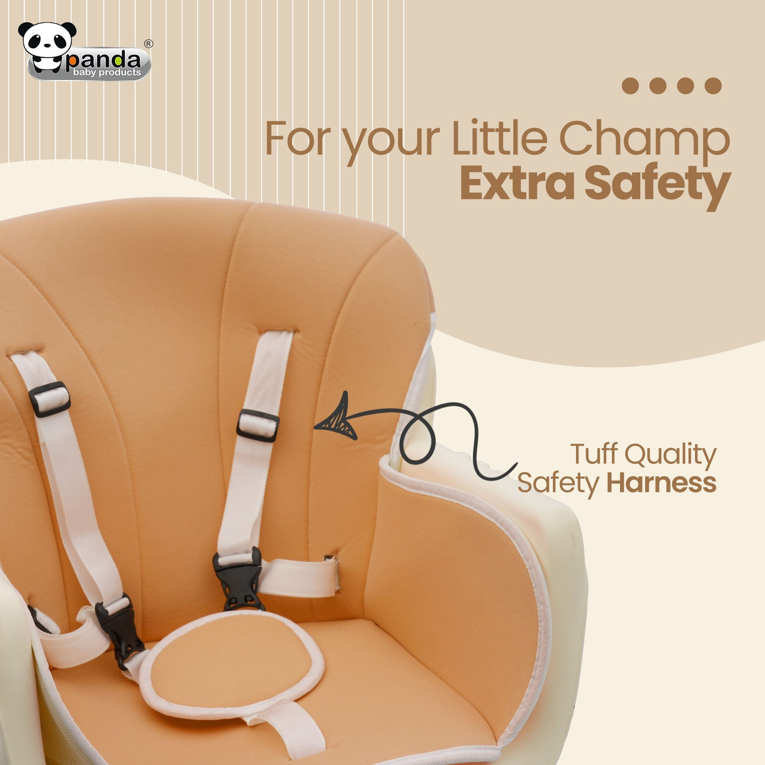 Image of PANDA BABY PRODUCTS High Chair for Babies with Safety and Feeding Tray