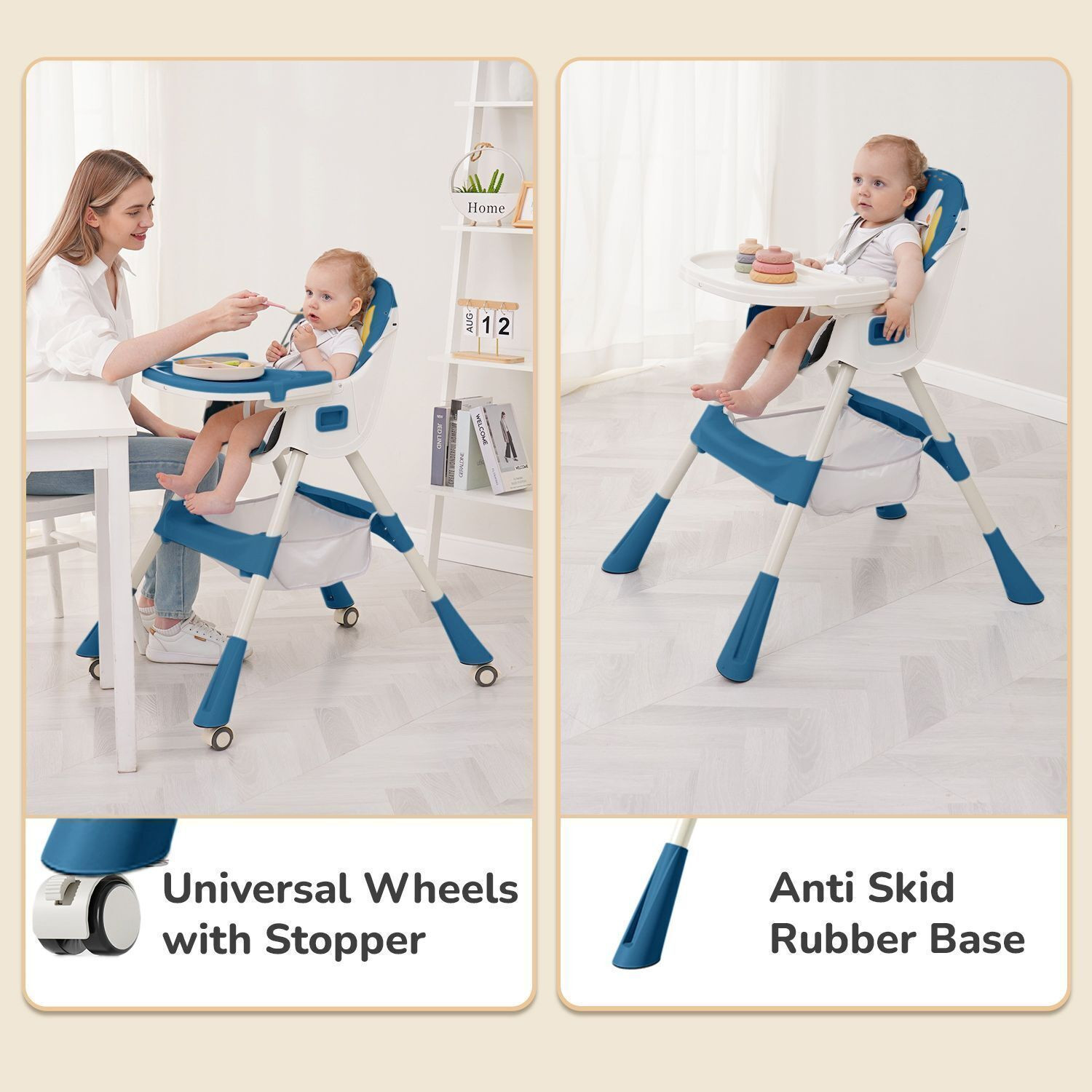 Image of R for Rabbit Sugar Doodle High Chair for Baby | 3-in-1 Convertible Rocking & Feeding Chair