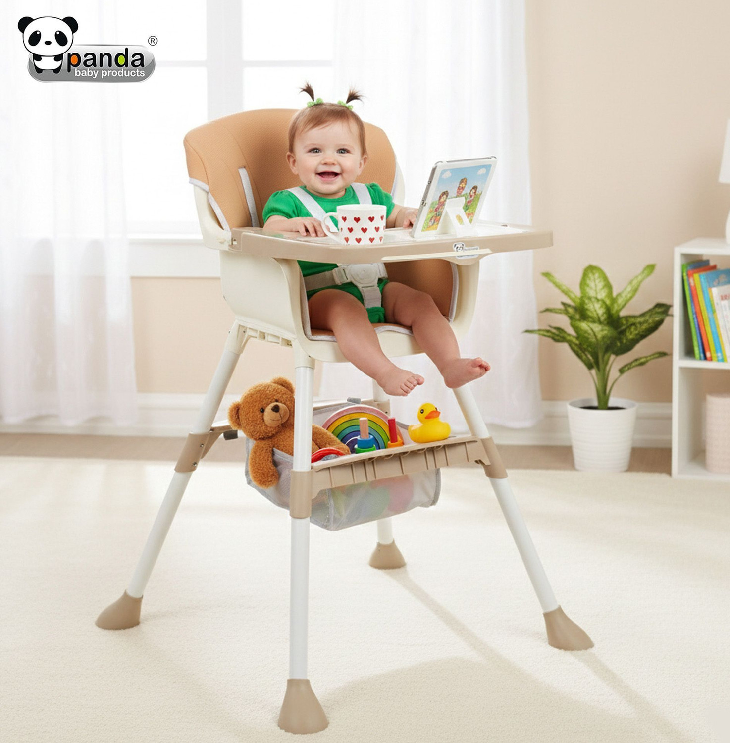 Image of PANDA BABY PRODUCTS High Chair for Babies with Safety and Feeding Tray