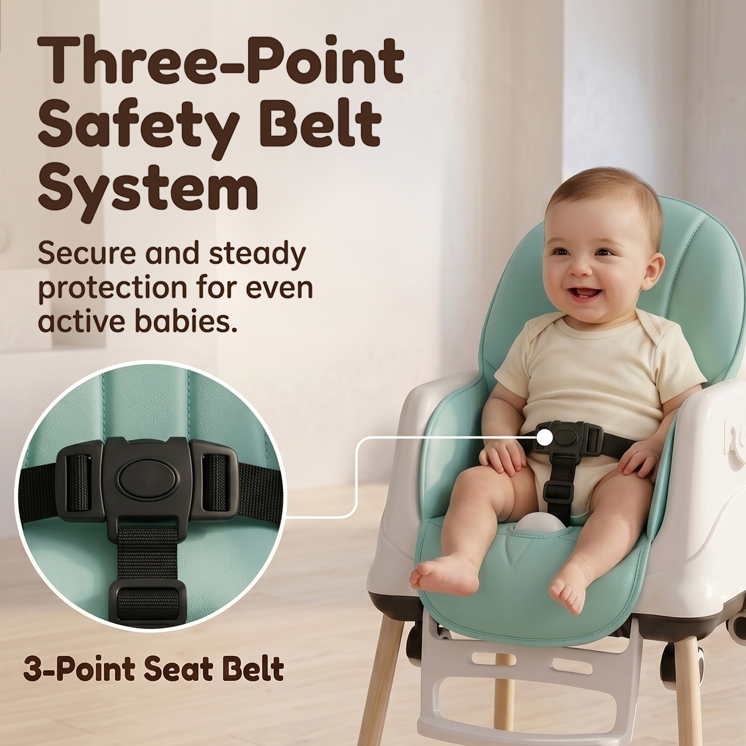 Image of StarAndDaisy 4-in-1 Baby High Chair with Adjustable Double Tray & Safety Harness