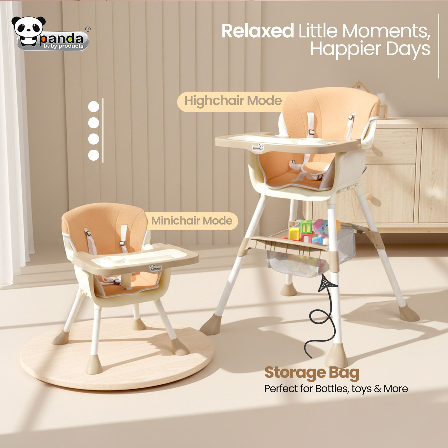 Image of PANDA BABY PRODUCTS High Chair for Babies with Safety and Feeding Tray
