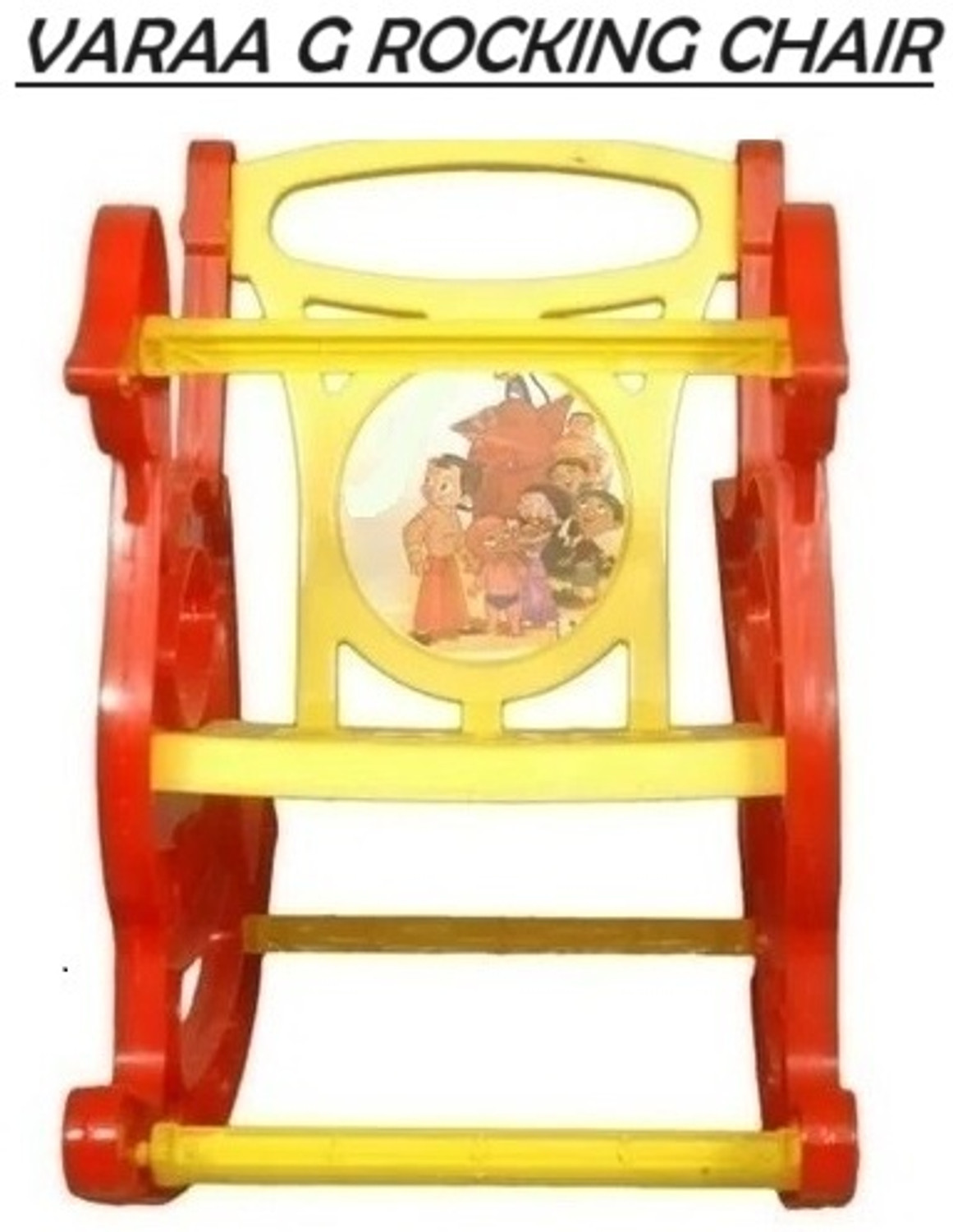 Image of VARAA G PREMIUM DUCK ROCKING CHAIR, MADE IN INDIA(Finish Color - RED & YELLOW)