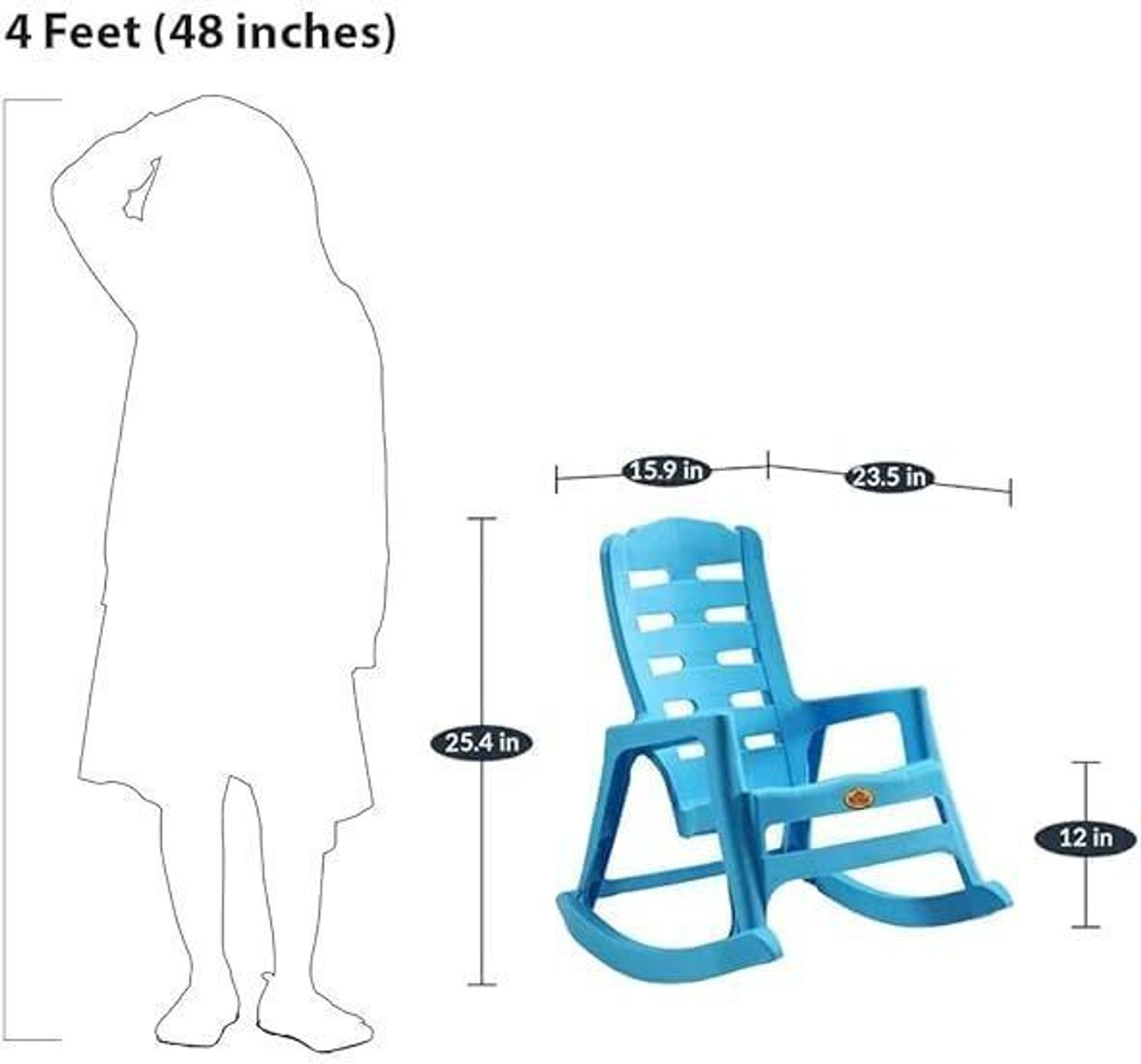Image of NP NATIONAL Since 1952 Ergonomic Kids Plastic Rocking Chair Comfortable Playtime Seating for Children