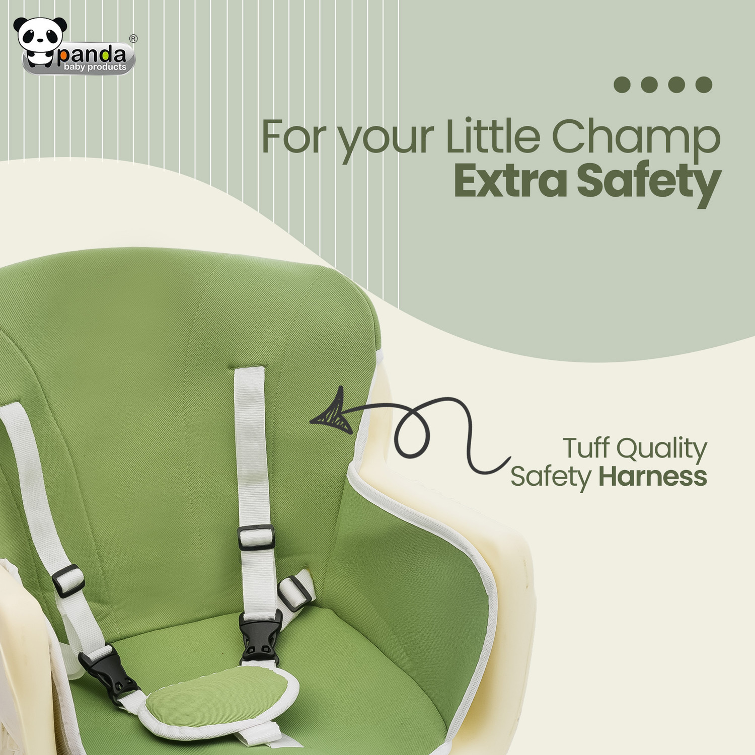 Image of PANDA BABY PRODUCTS High Chair for Babies with Safety and Feeding Tray