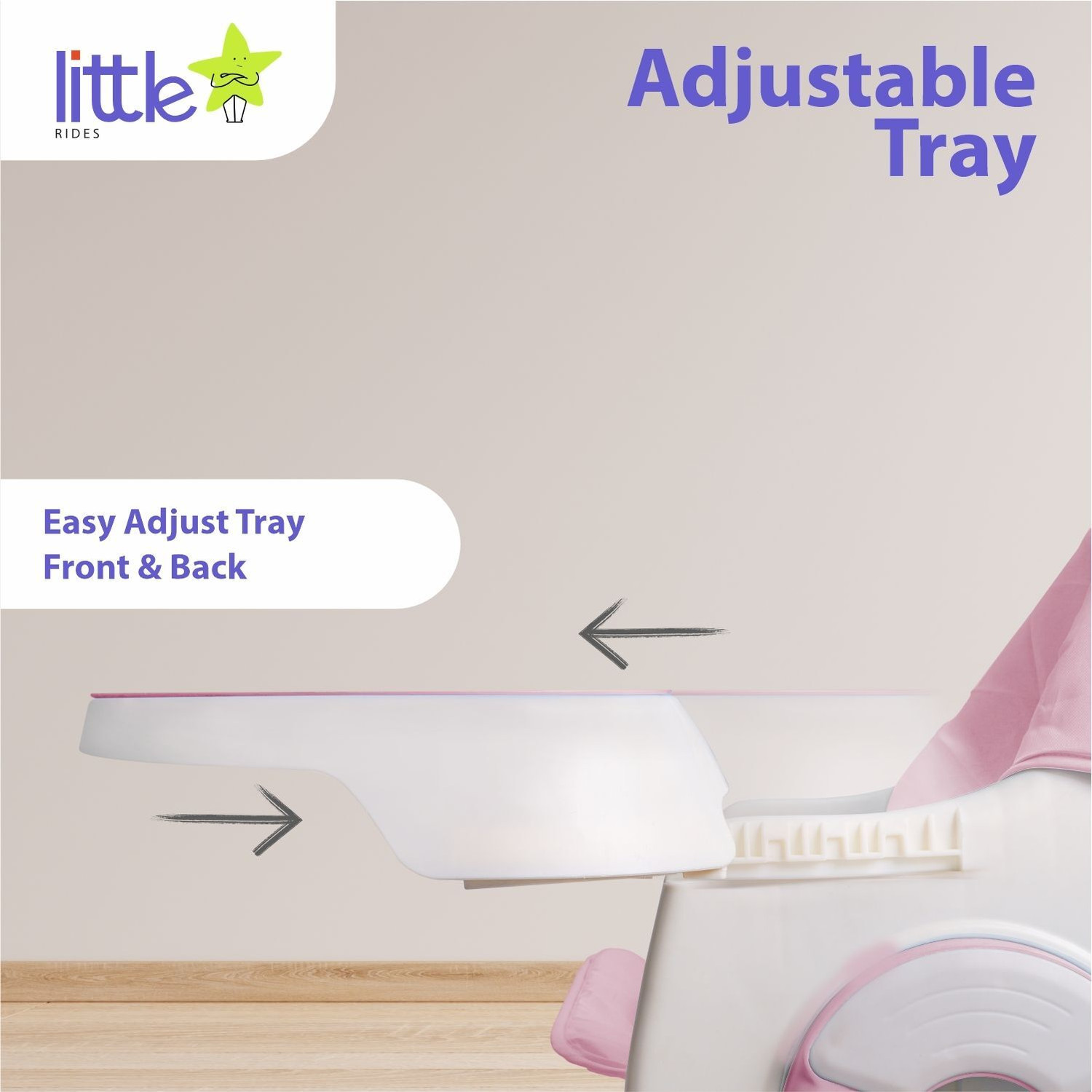 Image of LITTLE RIDES High Chair for Baby /Baby Feeding Chair for 0 to 5 Years with Detachable Tray