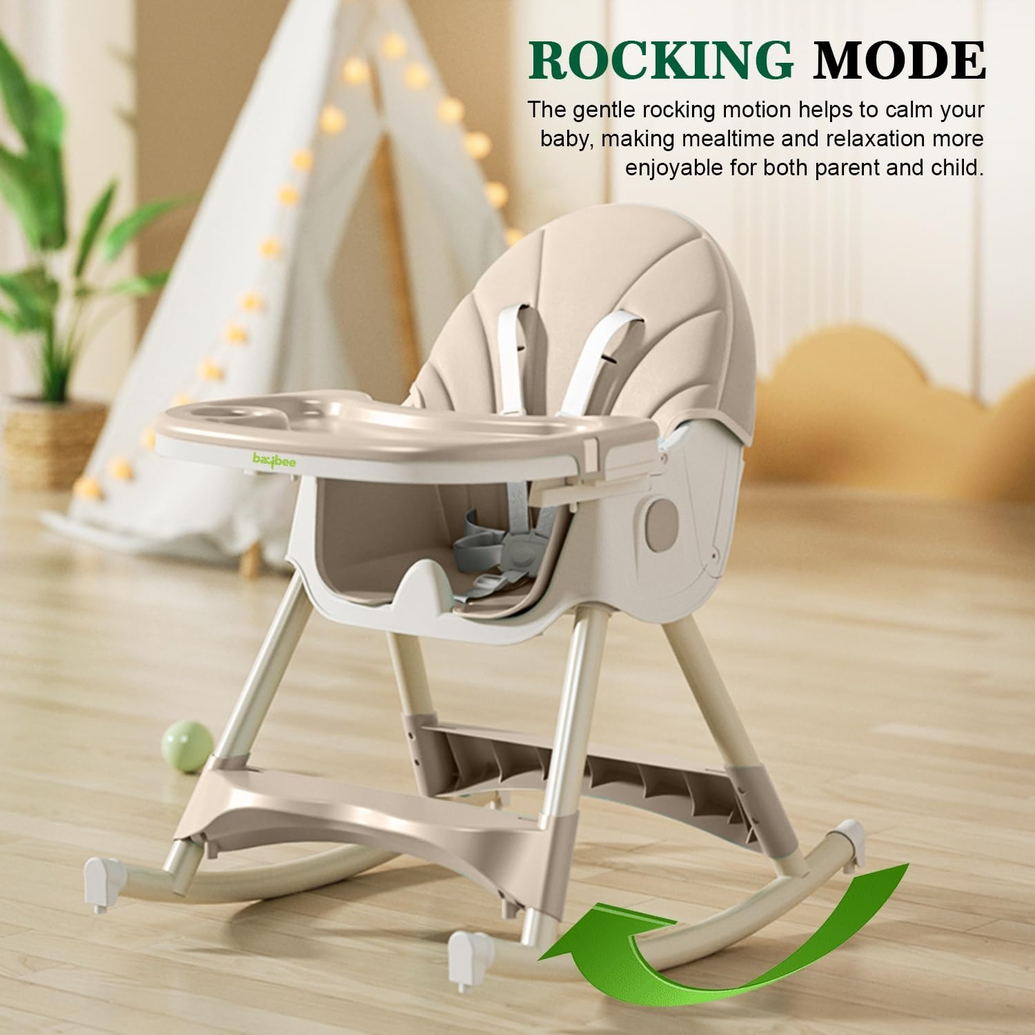 Image of baybee Liora 4-in-1 Convertible Baby High Chair for Kids Baby Booster Seat with Tray &