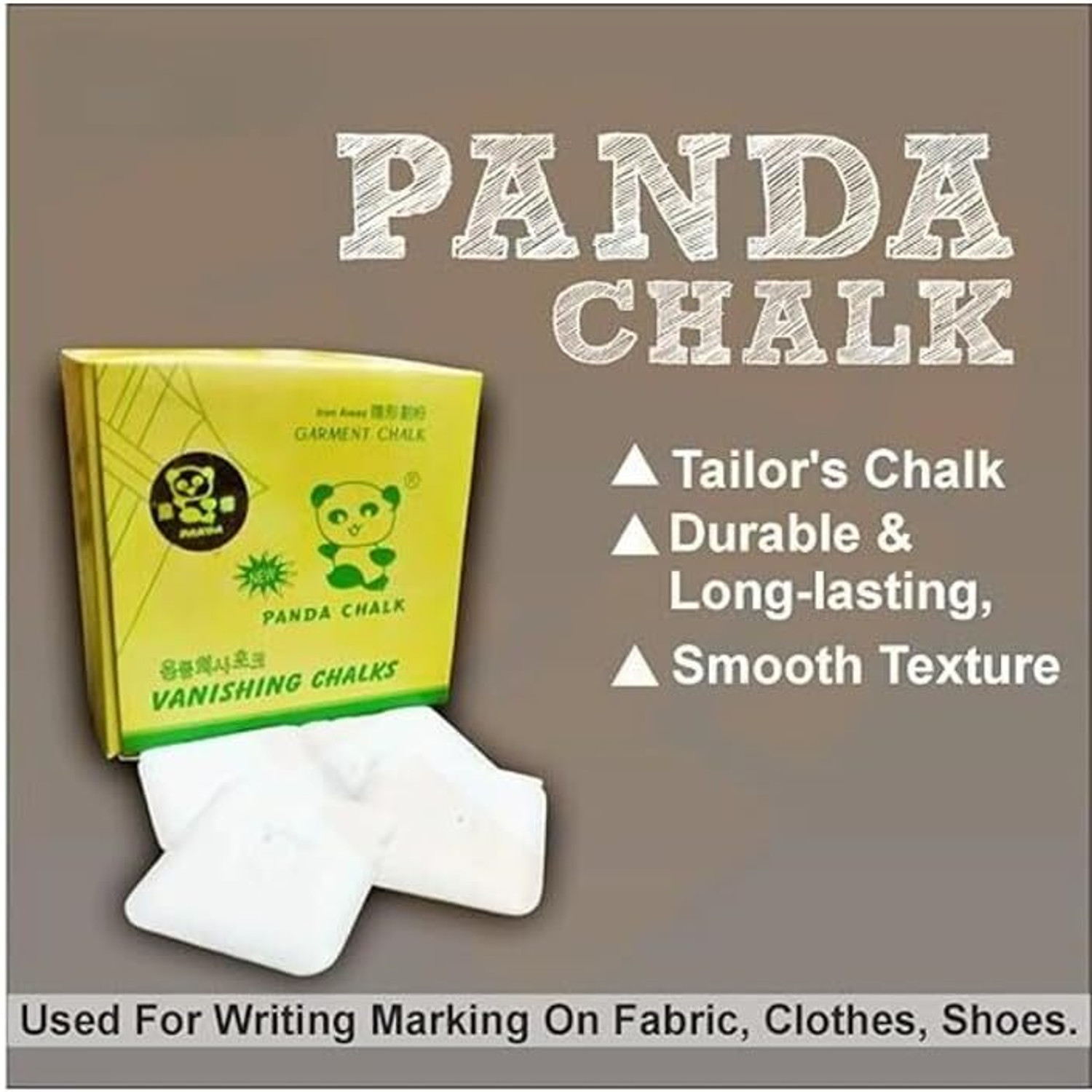 Image of ALERTWAY Panda Wax Coated Cut-Free White Chalk Marking Clothes Tailor Chalk (Pack of 50) CLOTHS CHALK