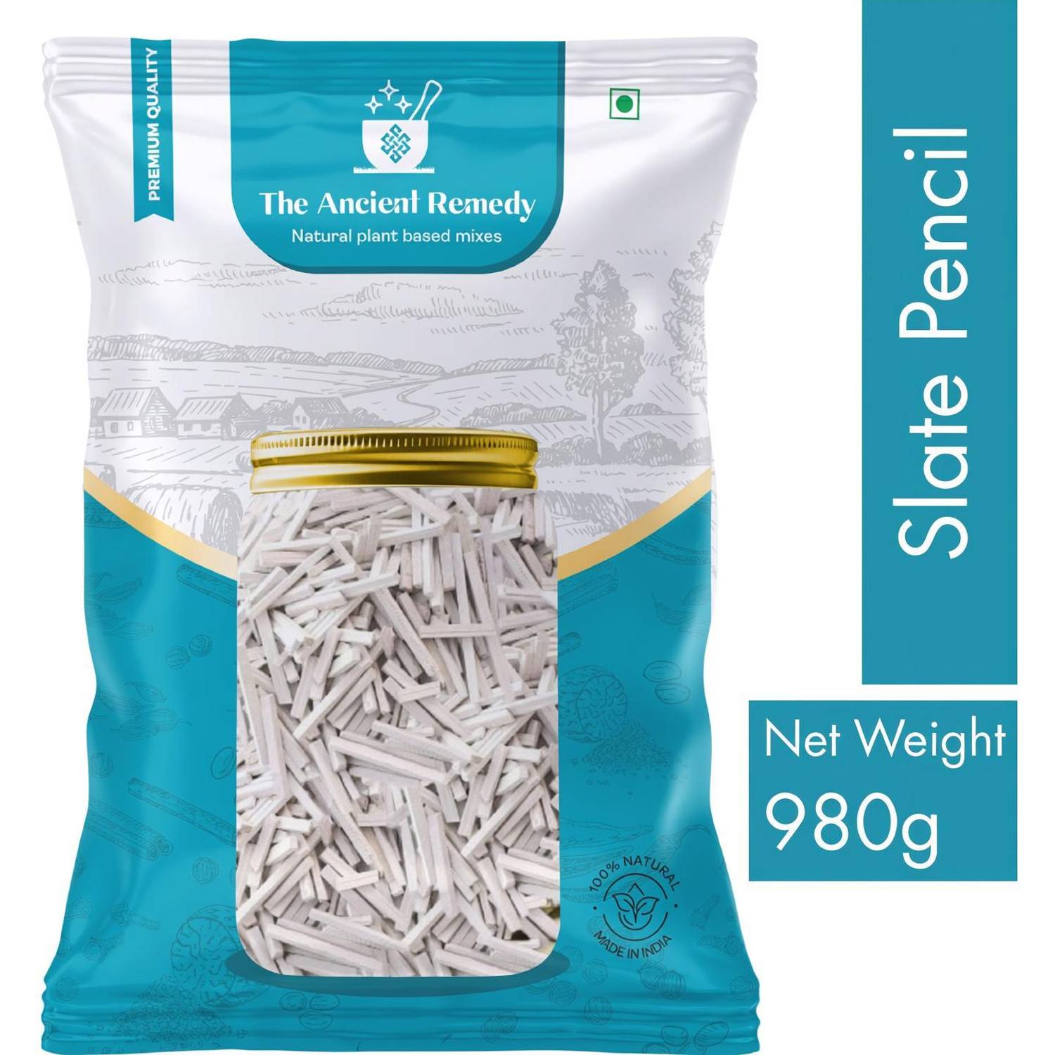 THE ANCIENT REMEDY Slate Pencils | Natural White Stone Writing Chalk, Dust-Free & Non-Toxic, Ideal for Kids, School, Art & Craft, Durable & Easy to Use (980 g) slate pencil