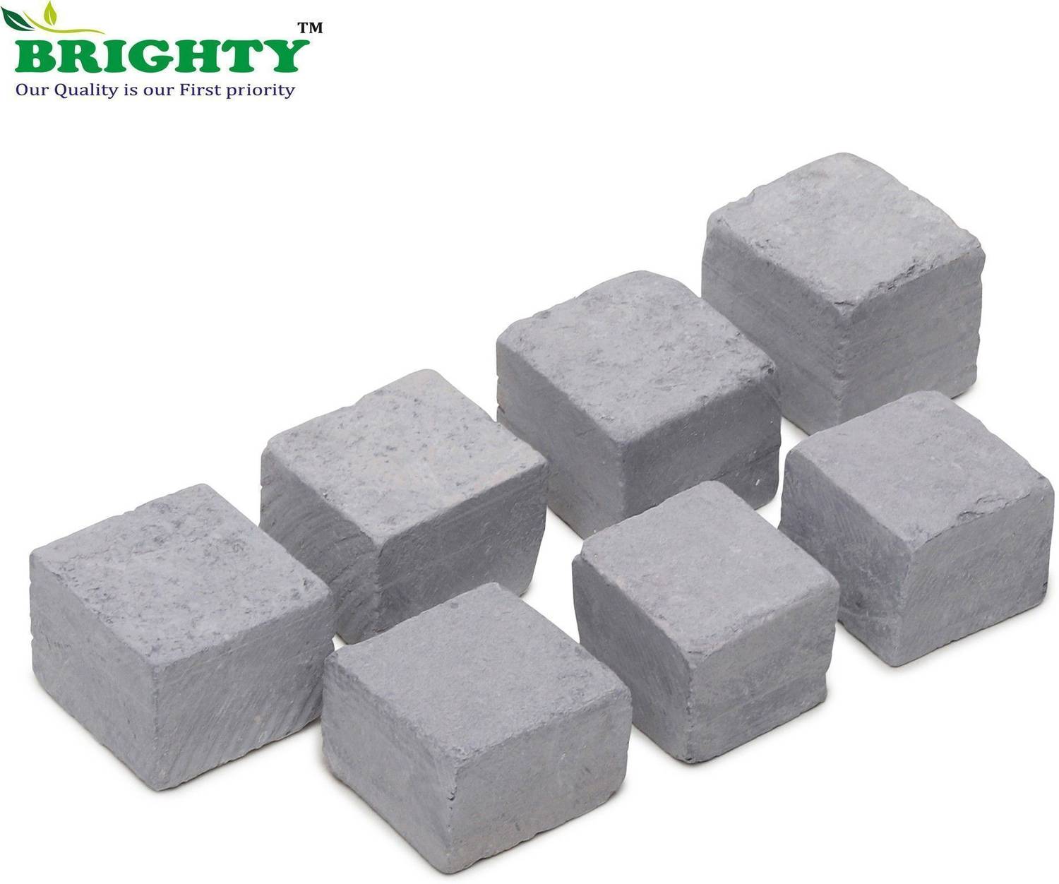 Brighty 100gms black natural earthy slate cubes barfi shaped shale stone billards chalk box