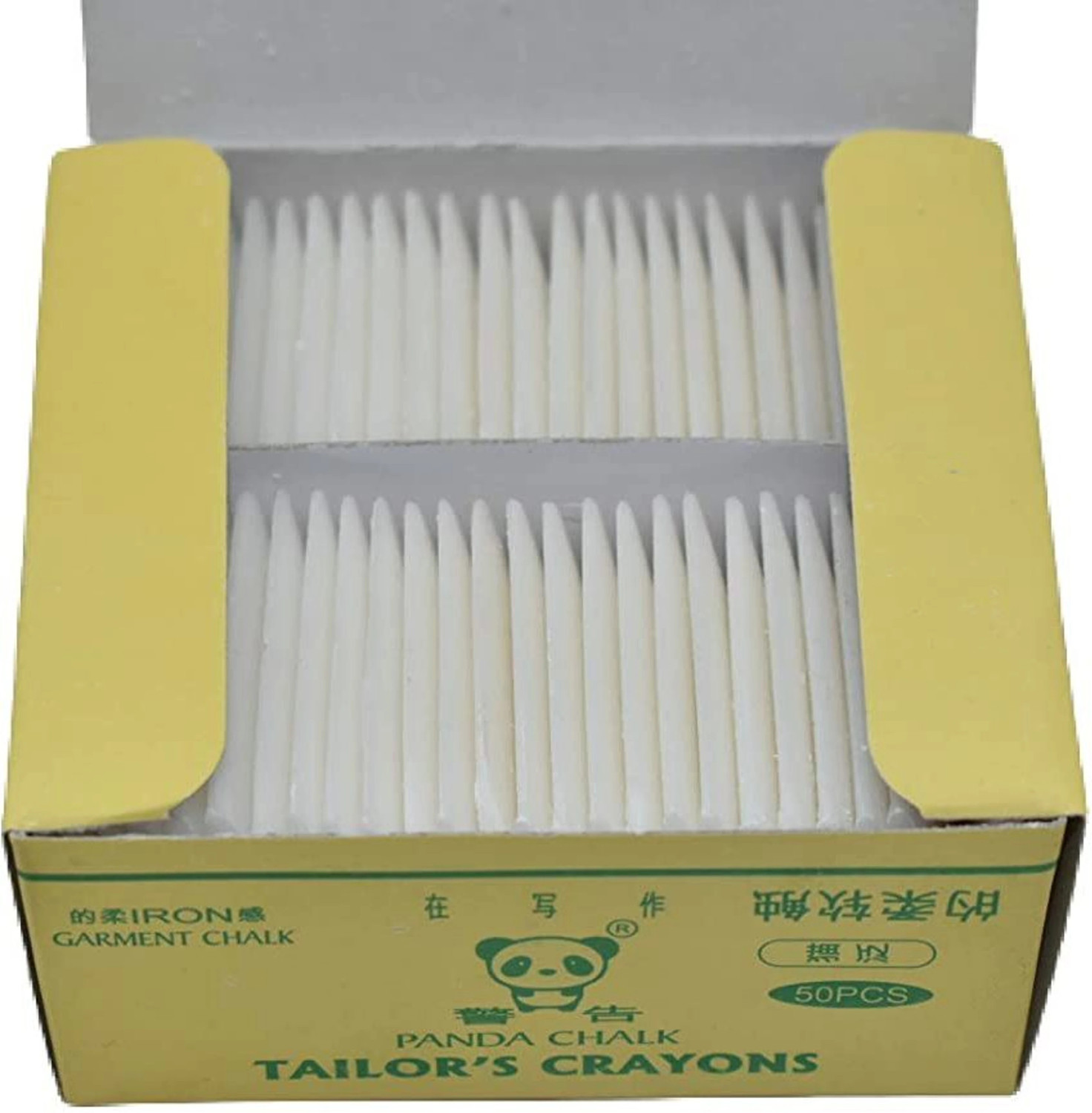 Image of ALERTWAY Panda Wax Coated Cut-Free White Chalk Marking Clothes Tailor Chalk (Pack of 50) CLOTHS CHALK