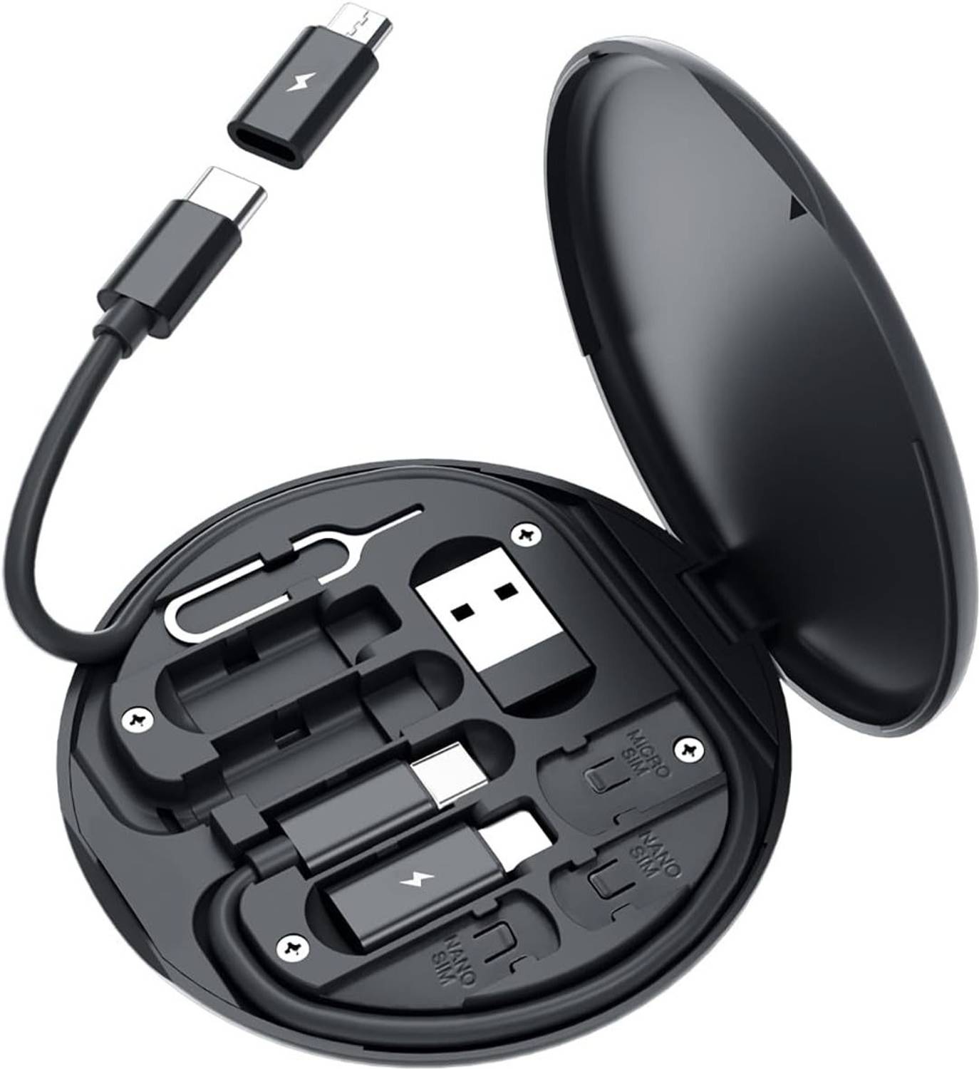 BUFONA 60W USB Fast Charging Data Cable Set 5in1 Charging Cable Card Slot Tray EjectPin Charging Pad