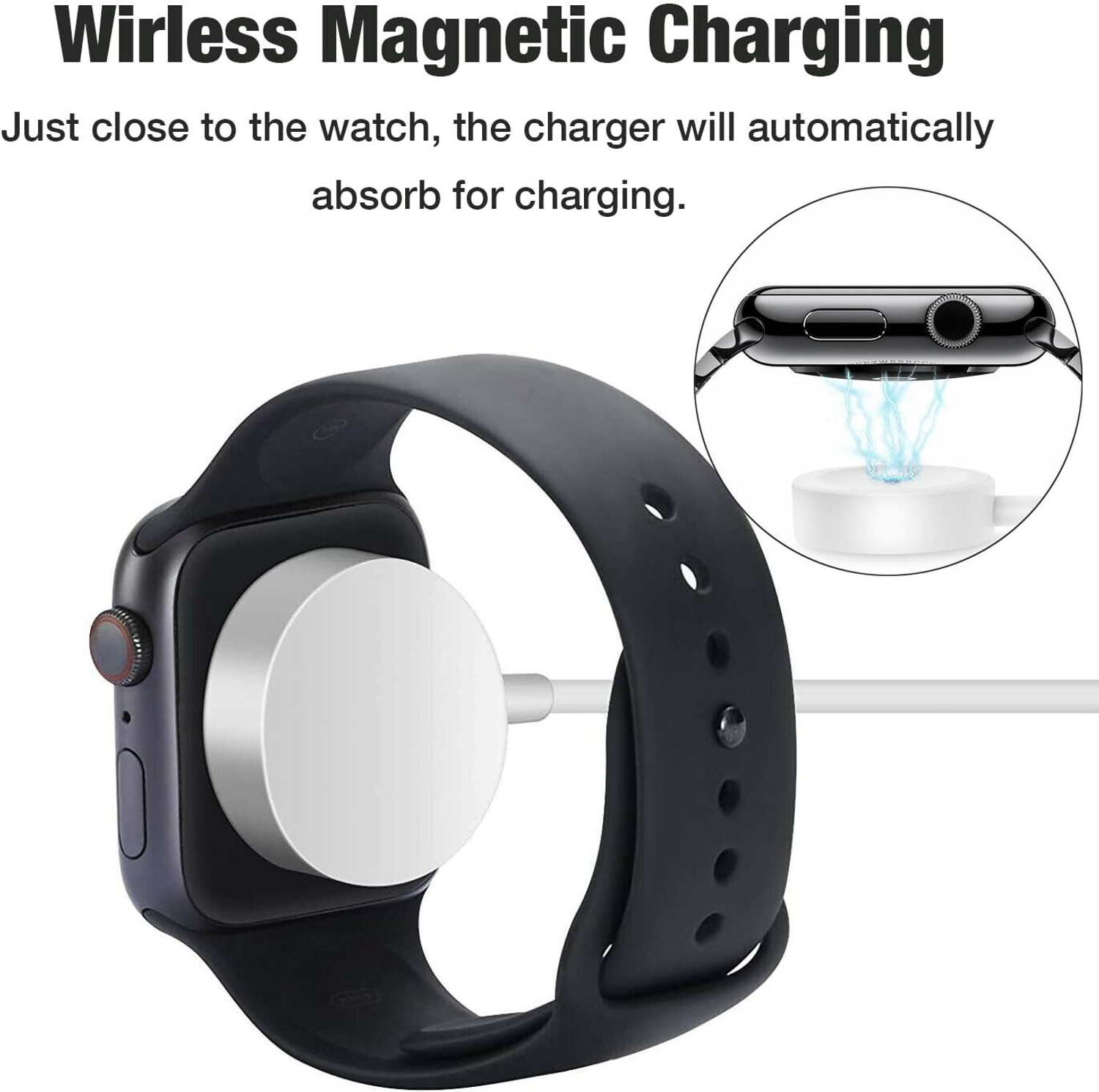 Image of Cokoeye Fast Magnetic USB Charger Cable for Apple Watch 1m Compatible with all Series Charging Pad