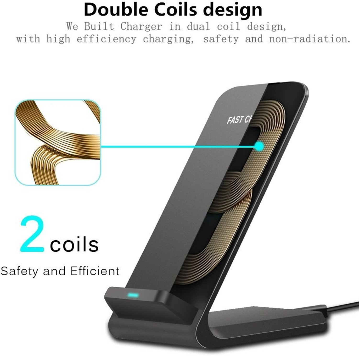 Image of Cokoeye wireless charging stand fast 15w pad Charging Pad