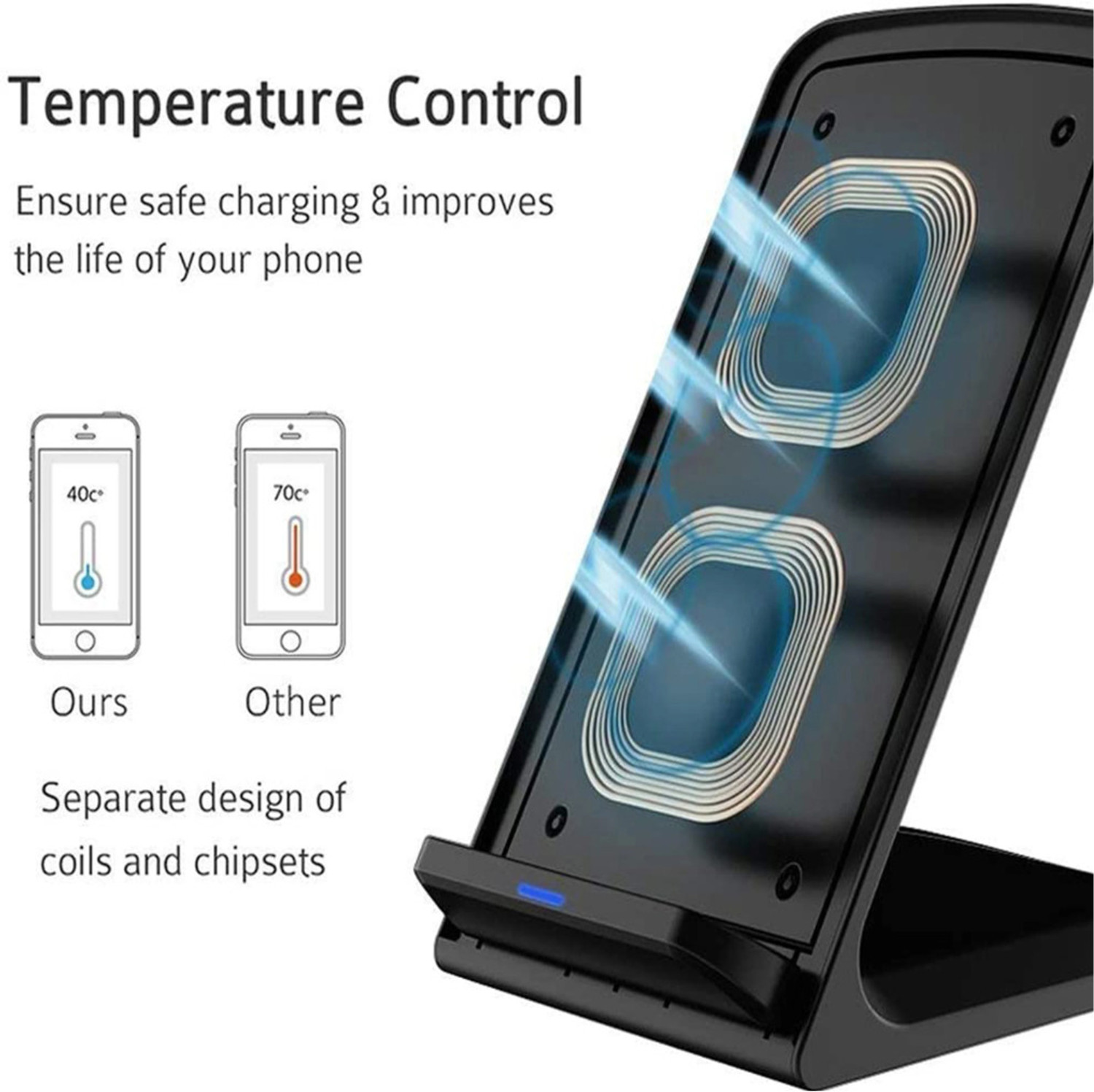 Image of Cokoeye wireless charging stand fast 15w pad Charging Pad