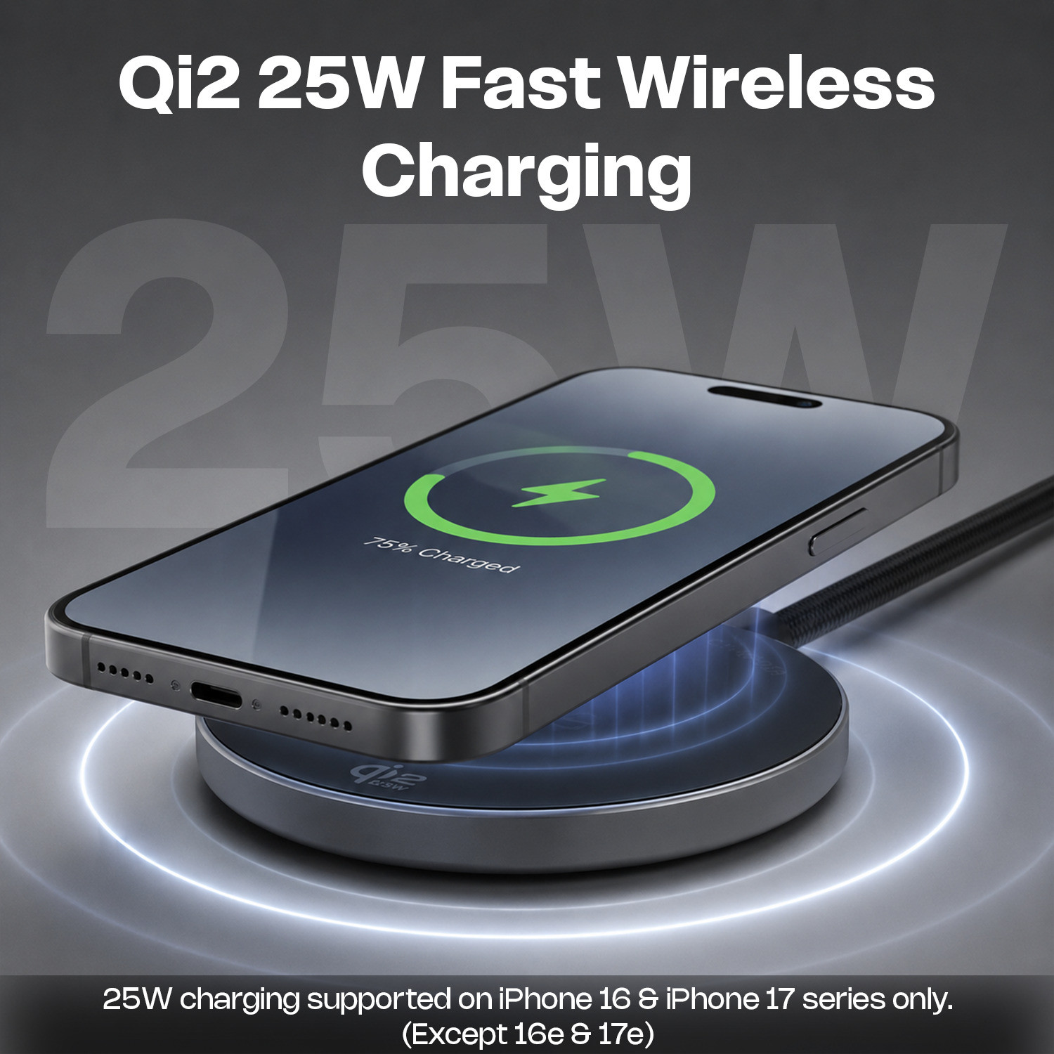 Image of AMKETTE Air 470, 25W Qi2.2 25W Magsafe Wireless Charging Pad