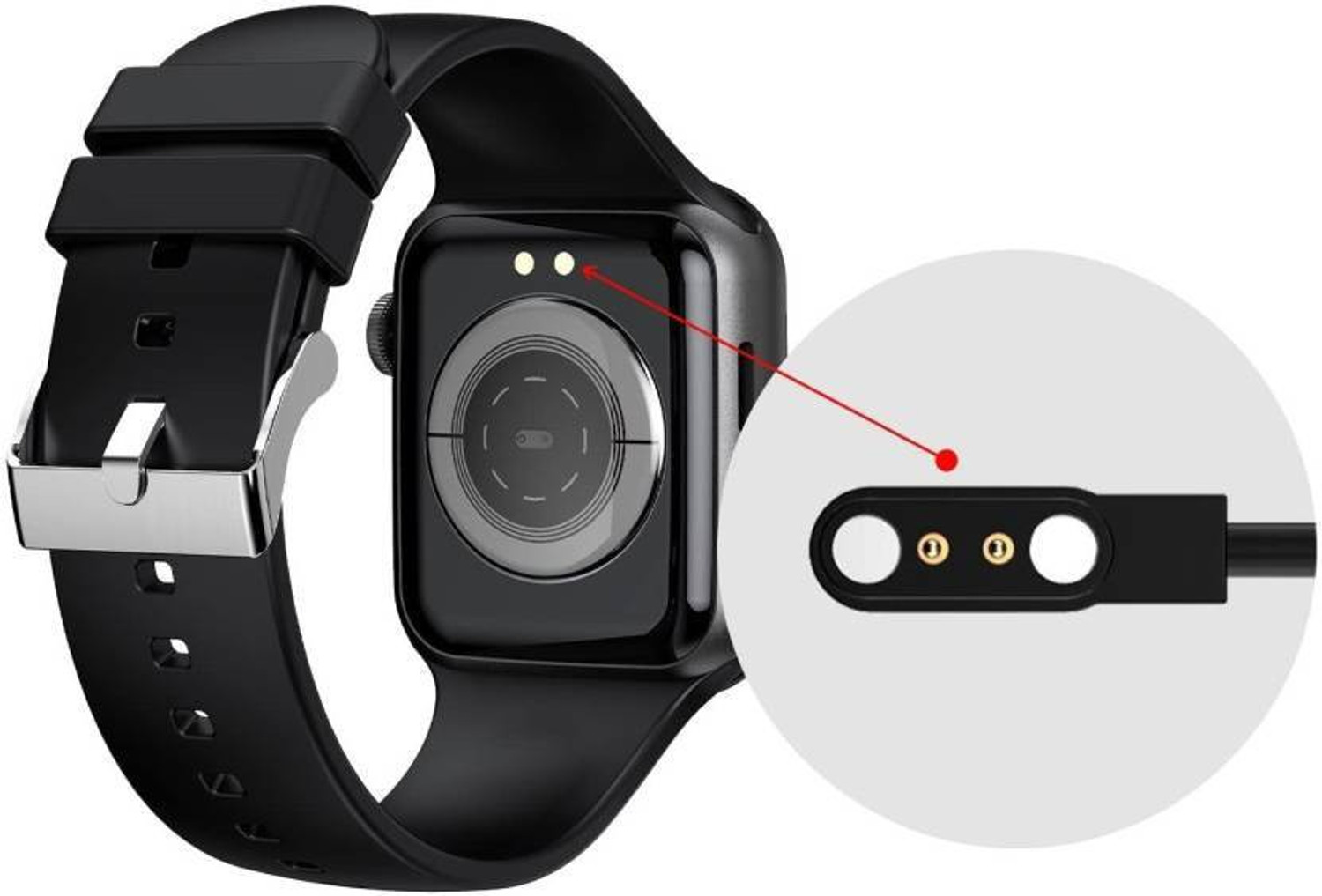 Image of Hyba Smart Watch 2 Pins Magnetic Suction Charger Cable Compatible Charging Pad