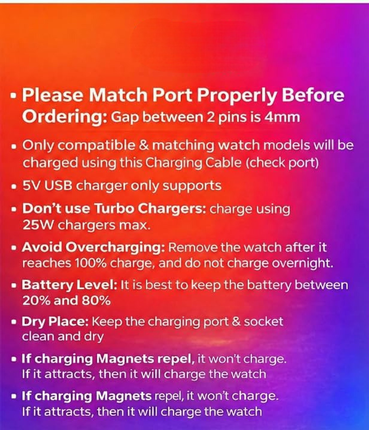 Image of Sugbox Watch Charger Magnetic 2 pin, Watch Charger, w26 + Charger for Charging Pad