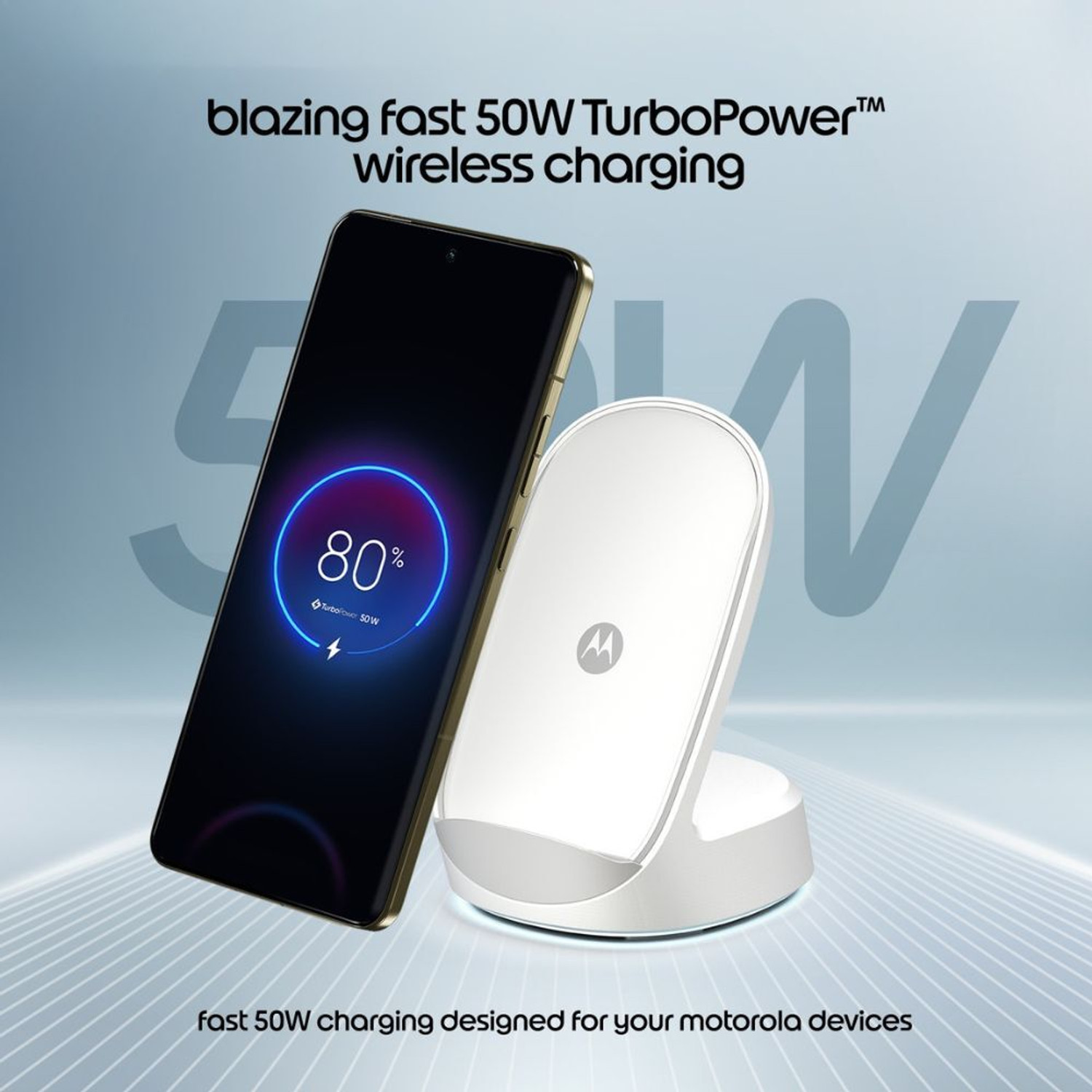 Image of MOTOROLA TurboPower 50W Wireless Charging Stand Charging Pad