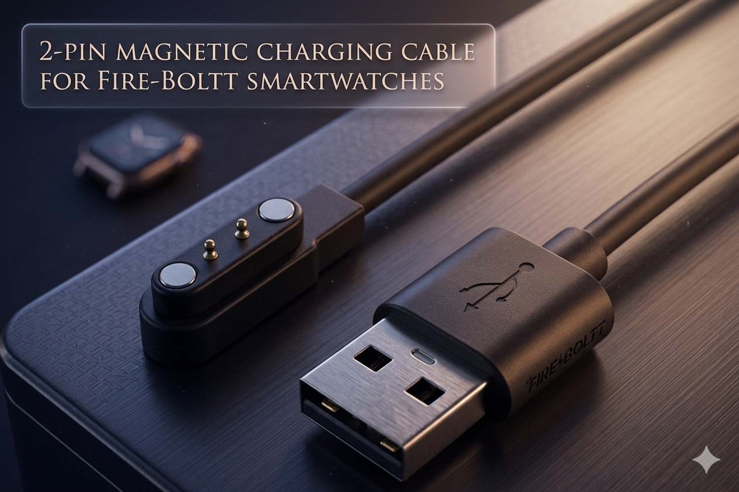 Image of parth smart watch charger 2 pin USB Fast Magnetic Charging Cable Adapter for FireBolt Charging Pad