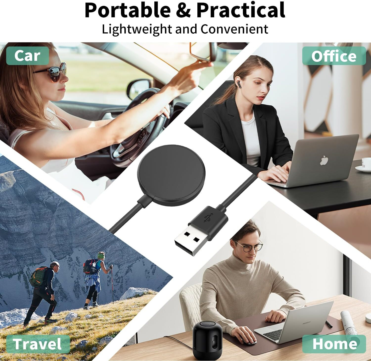 Image of ARIESMO Samsung Watch Charging Dock Pad for Galaxy Watch 4,Watch 3, Active 2, Active USB Charging Pad