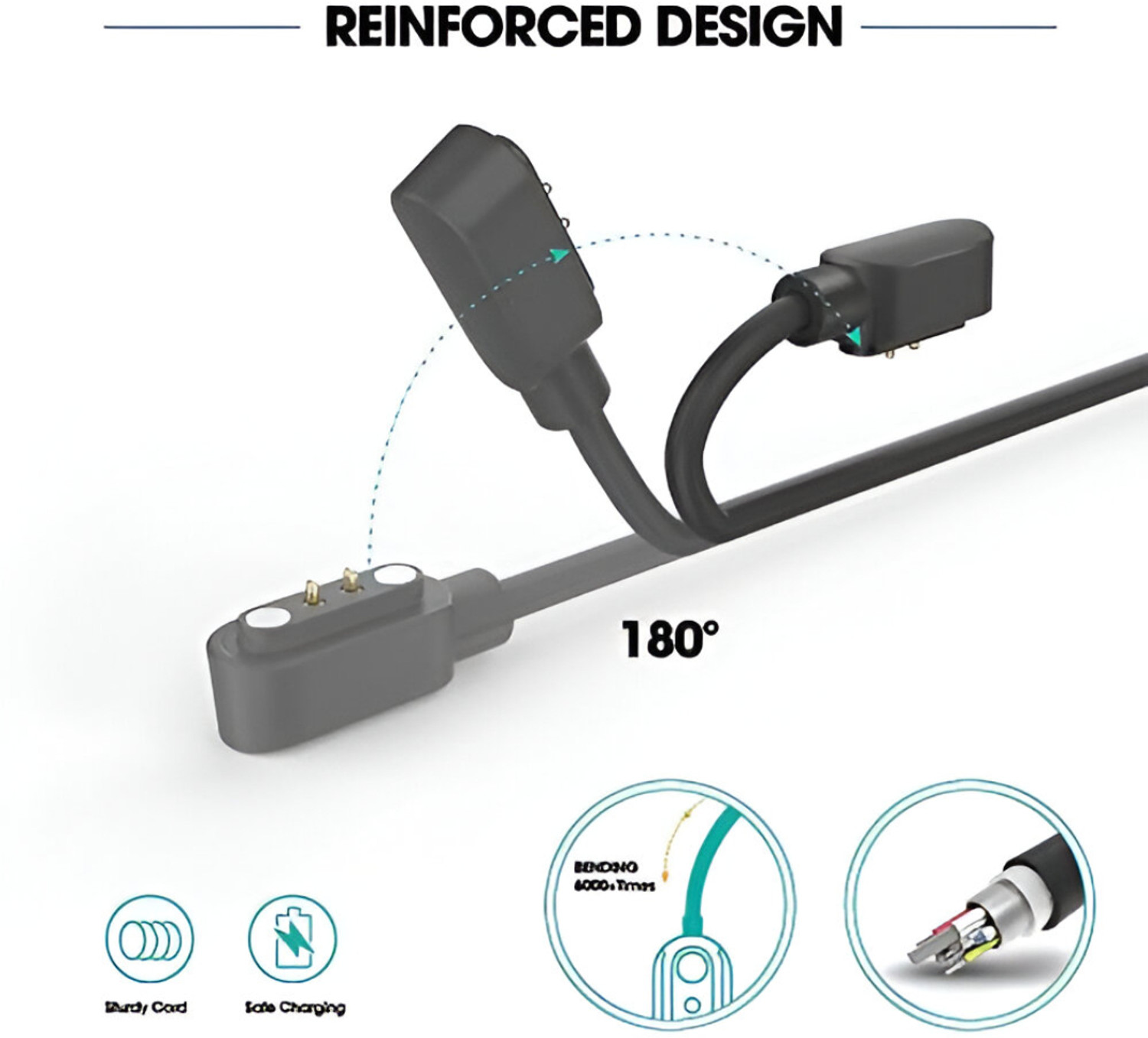 Image of The Ecletcron Bay Original 2 Pin Magnetic Watch Flash Charging Cable 3.5mm Pin Length Charging Pad