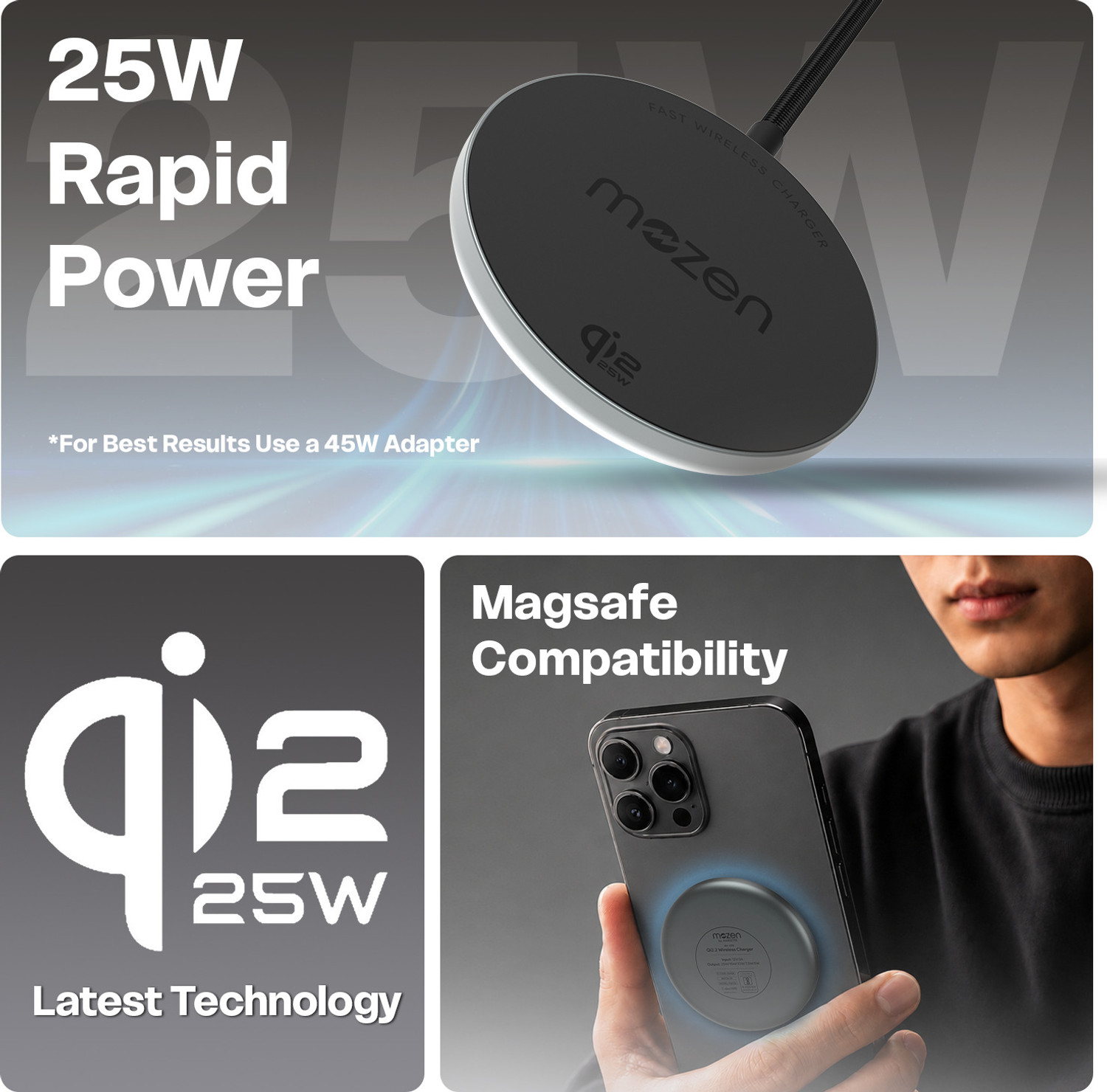 Image of AMKETTE Air 470, 25W Qi2.2 25W Magsafe Wireless Charging Pad